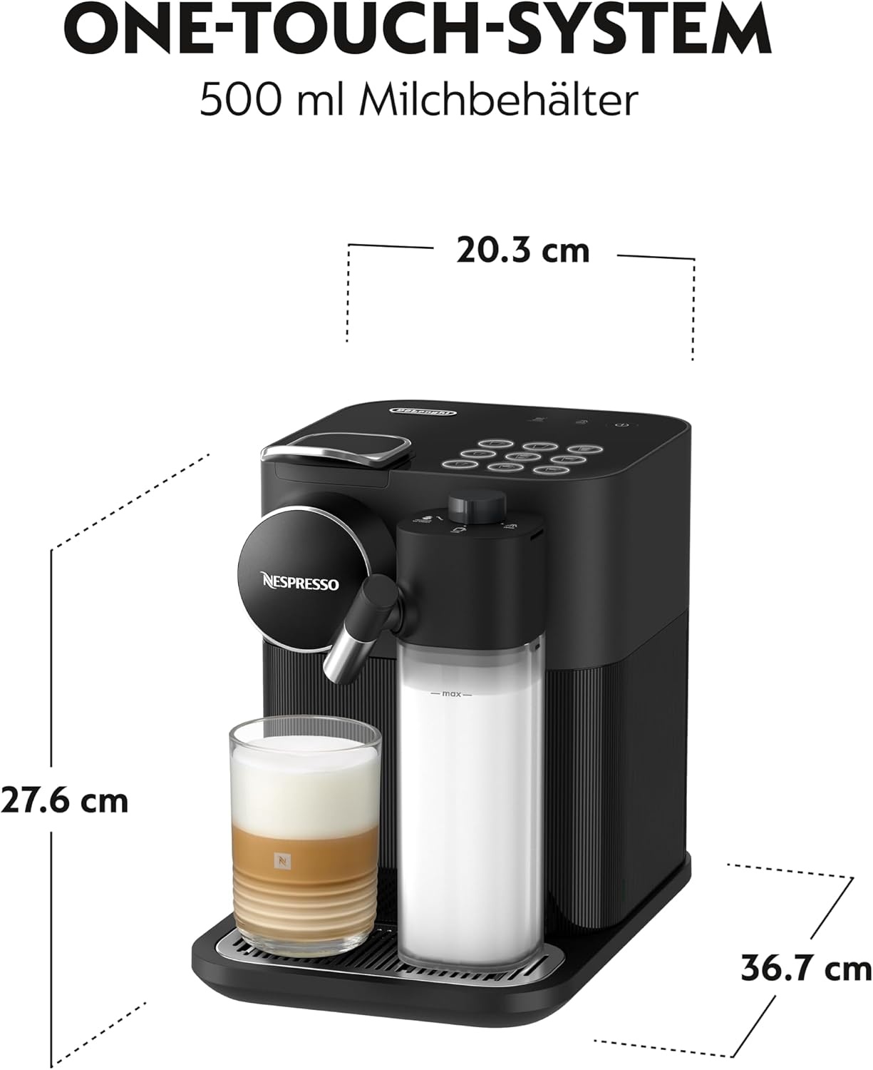 image:imageDe Longhi Nespresso Gran Lattissima EN640W Kaffeemaschine mit Milchaufschumer 19 bar weiSchwarz