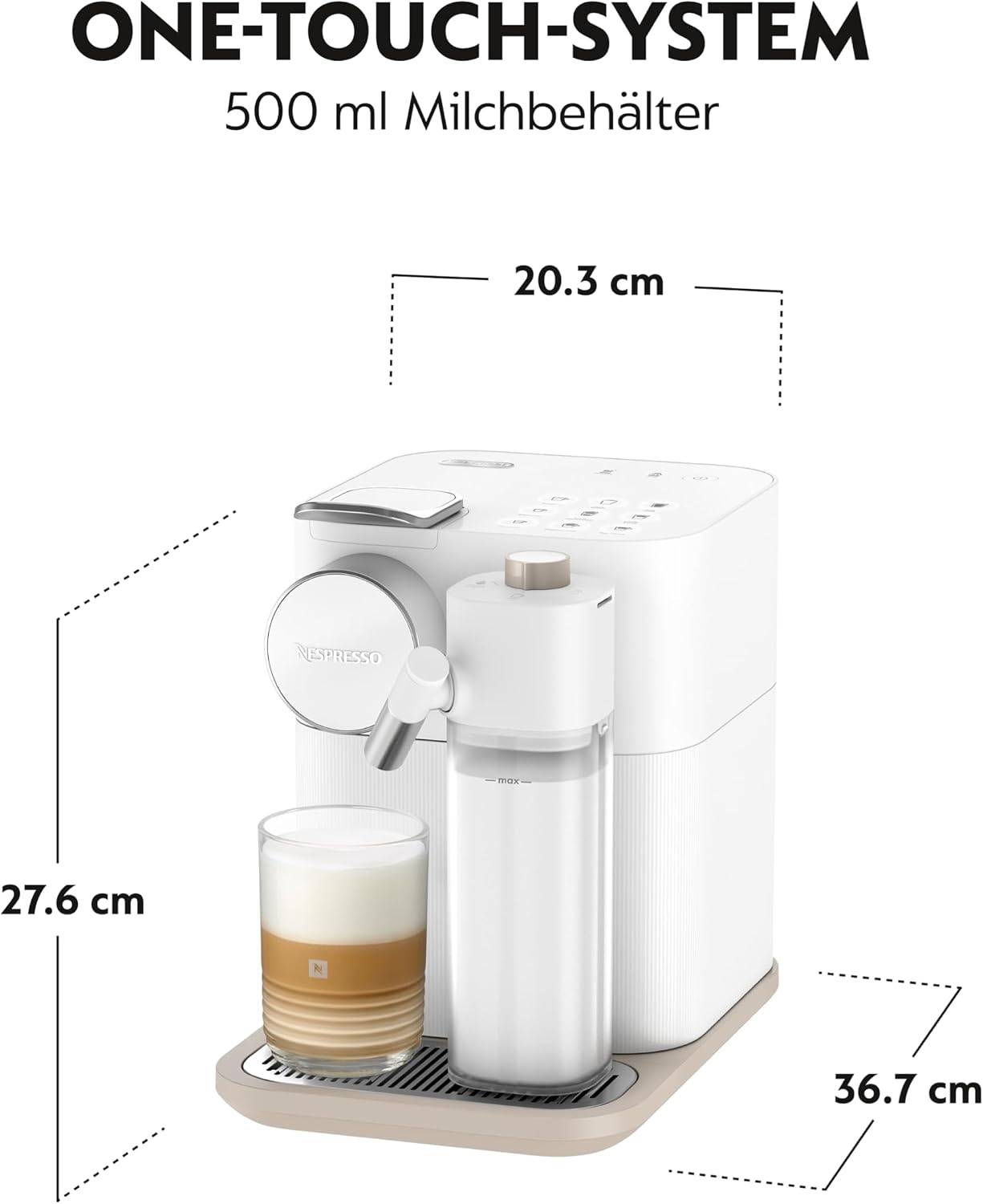 image:imageDe Longhi Nespresso Gran Lattissima EN640W Kaffeemaschine mit Milchaufschumer 19 bar weiWei