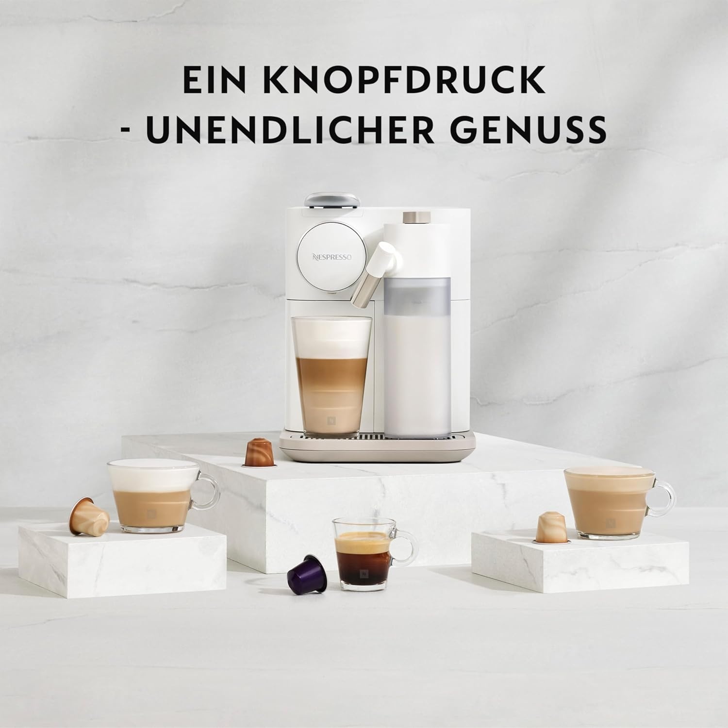 image:imageDe Longhi Nespresso Gran Lattissima EN640W Kaffeemaschine mit Milchaufschumer 19 bar weiWei