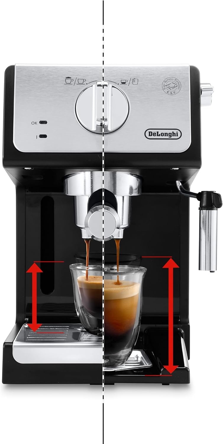 image:imageDeLonghi Active Espresso Siebtrger ECP 3321BK professionelle Espressomaschine mit AluminiumFinish inkl traditioneller Milchschaumdse Tassenwrmer amp Heiwasserfunktion schwarzSchwarz