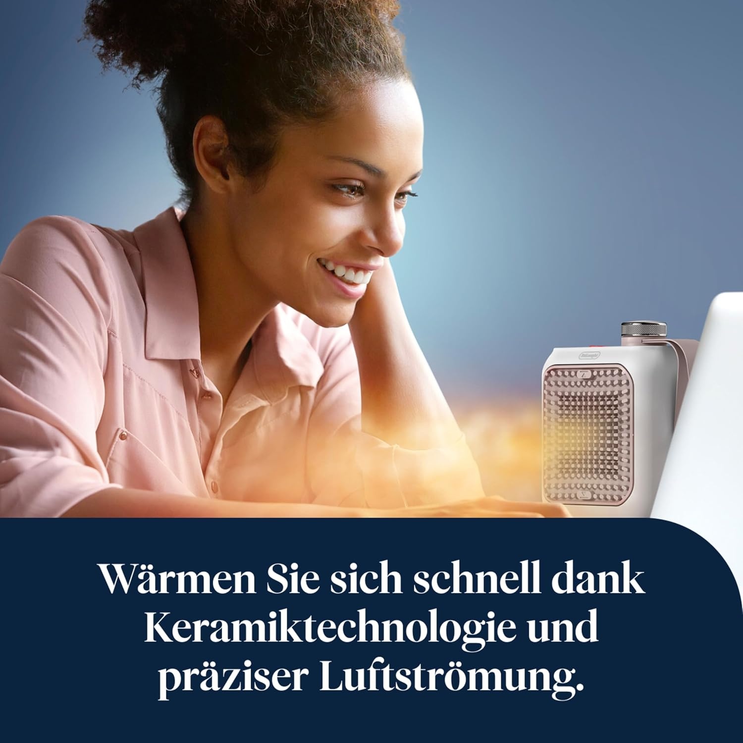 image:imageDeLonghi Capsule Desk KeramikHeizlfter Kompakter Tischheizlfter Sofortige Wrme Leise Automatische Abschaltung bei Umkippen 360 W Salbeigrn HFX10B03GRPink San Diego