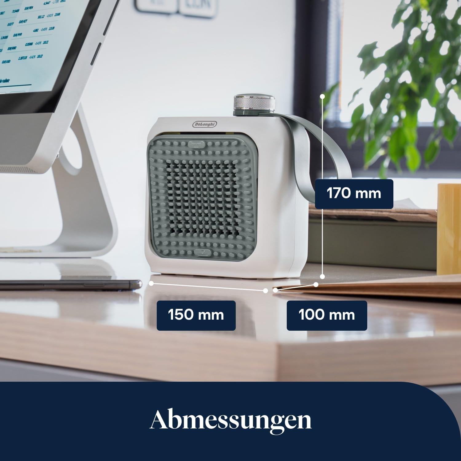 image:imageDeLonghi Capsule Desk KeramikHeizlfter Kompakter Tischheizlfter Sofortige Wrme Leise Automatische Abschaltung bei Umkippen 360 W Salbeigrn HFX10B03GRGrn