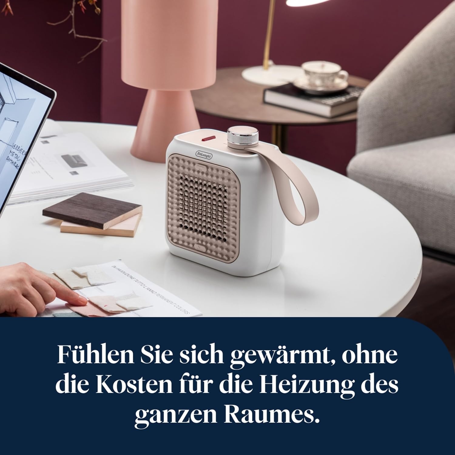 image:imageDeLonghi Capsule Desk KeramikHeizlfter Kompakter Tischheizlfter Sofortige Wrme Leise Automatische Abschaltung bei Umkippen 360 W Salbeigrn HFX10B03GRPink San Diego