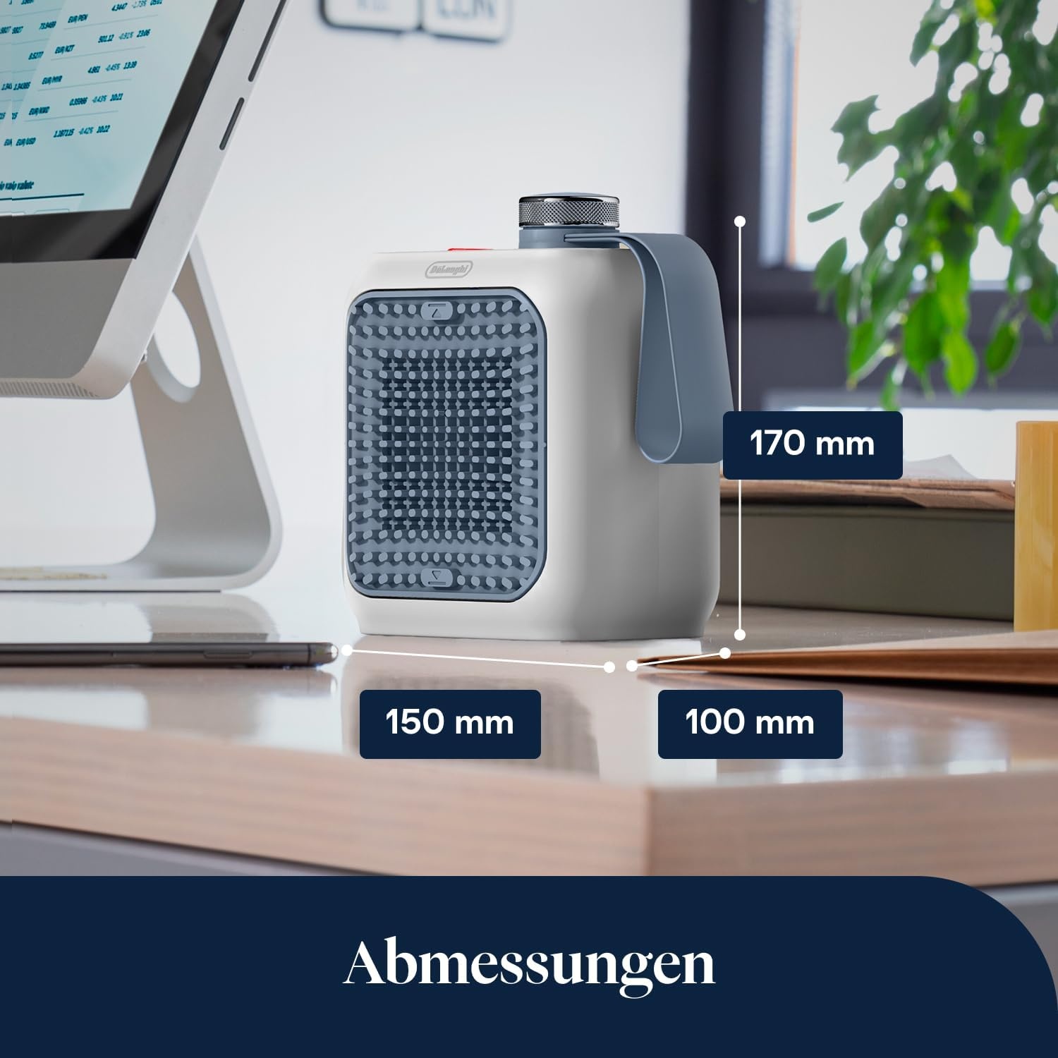 image:imageDeLonghi Capsule Desk KeramikHeizlfter Kompakter Tischheizlfter Sofortige Wrme Leise Automatische Abschaltung bei Umkippen 360 W Salbeigrn HFX10B03GRHellblau