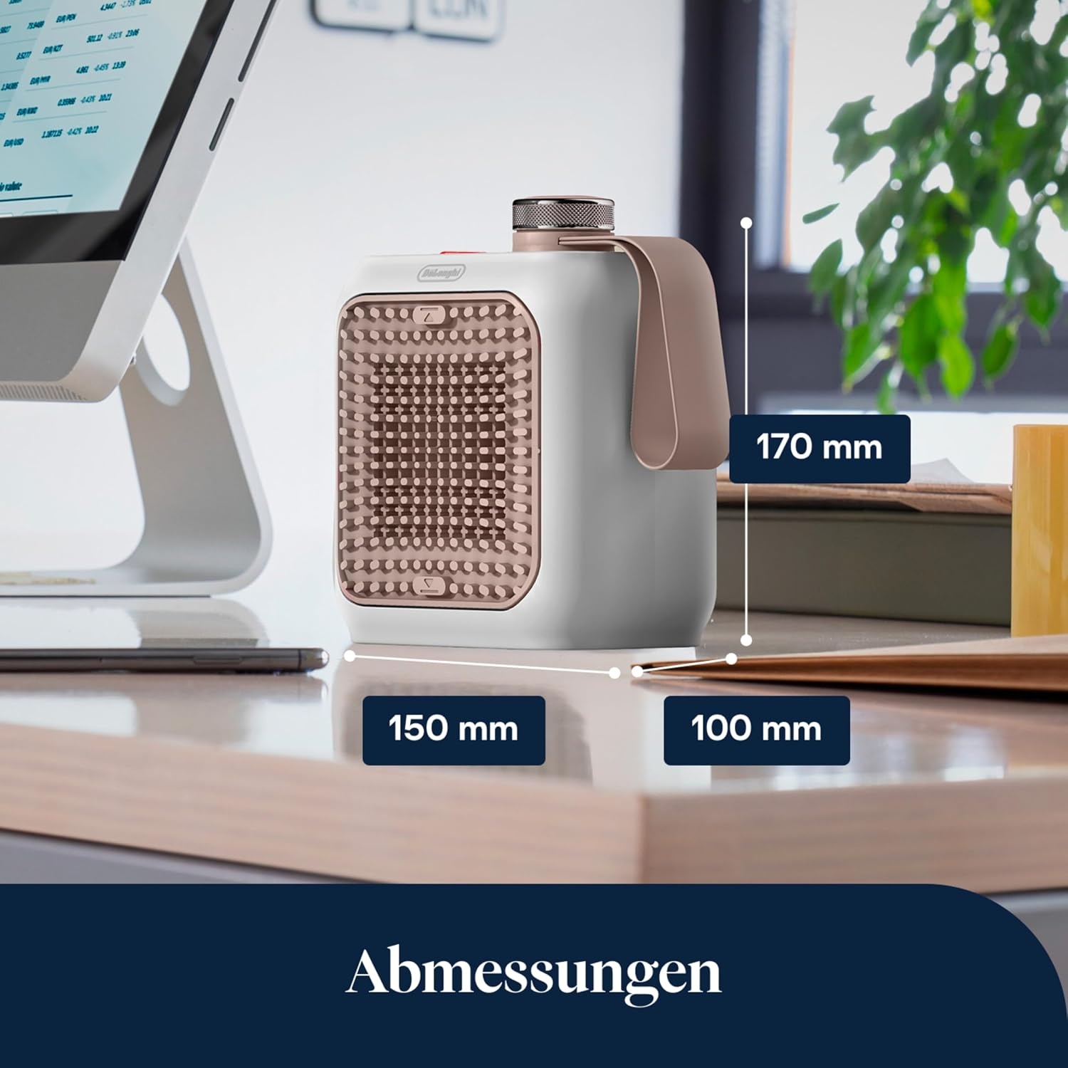 image:imageDeLonghi Capsule Desk KeramikHeizlfter Kompakter Tischheizlfter Sofortige Wrme Leise Automatische Abschaltung bei Umkippen 360 W Salbeigrn HFX10B03GRPink San Diego