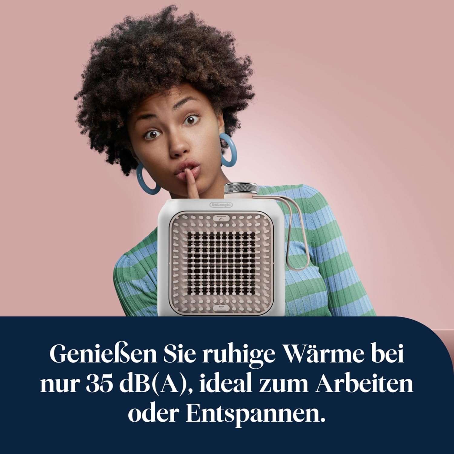 image:imageDeLonghi Capsule Desk KeramikHeizlfter Kompakter Tischheizlfter Sofortige Wrme Leise Automatische Abschaltung bei Umkippen 360 W Salbeigrn HFX10B03GRPink San Diego