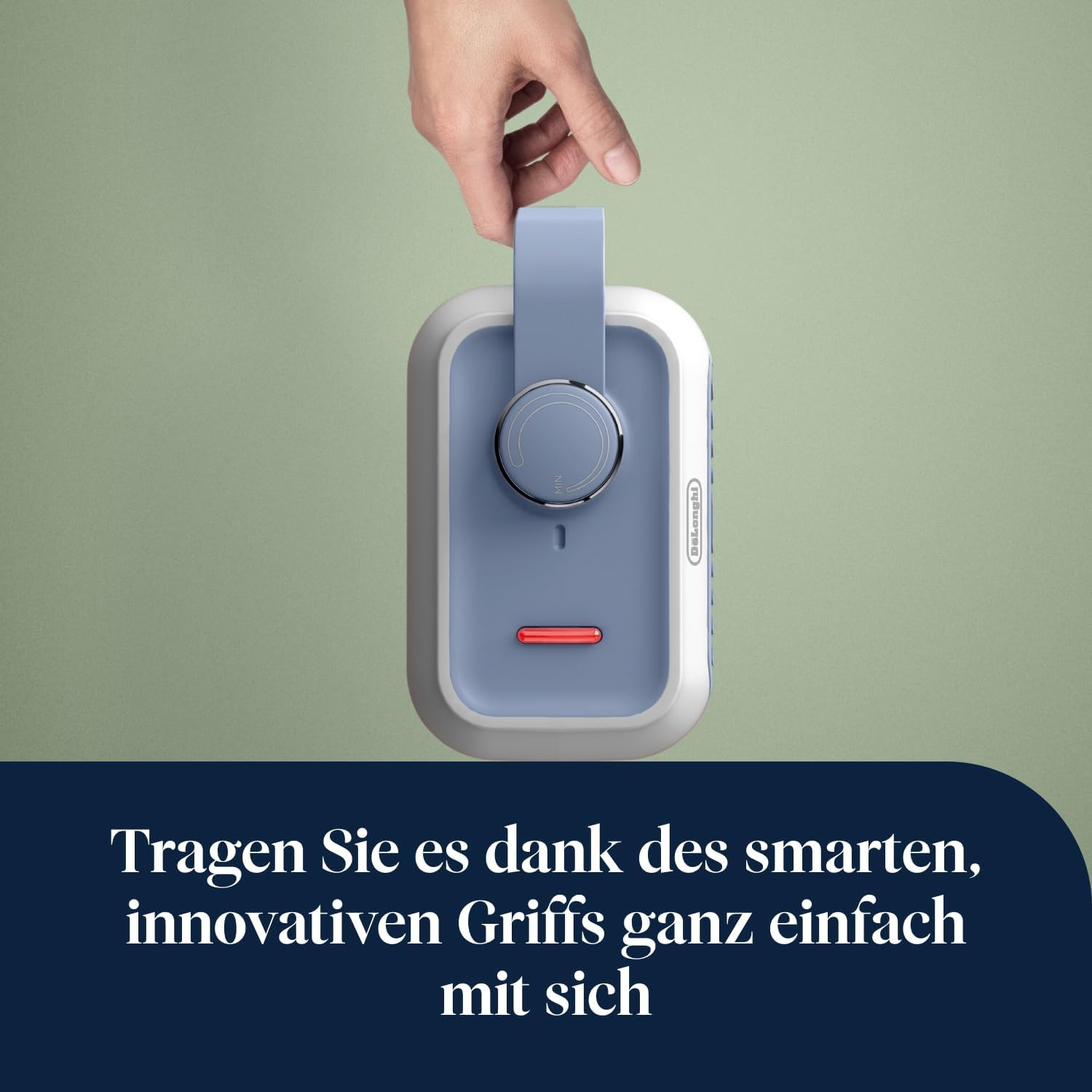 image:imageDeLonghi Capsule Desk KeramikHeizlfter Kompakter Tischheizlfter Sofortige Wrme Leise Automatische Abschaltung bei Umkippen 360 W Salbeigrn HFX10B03GRHellblau