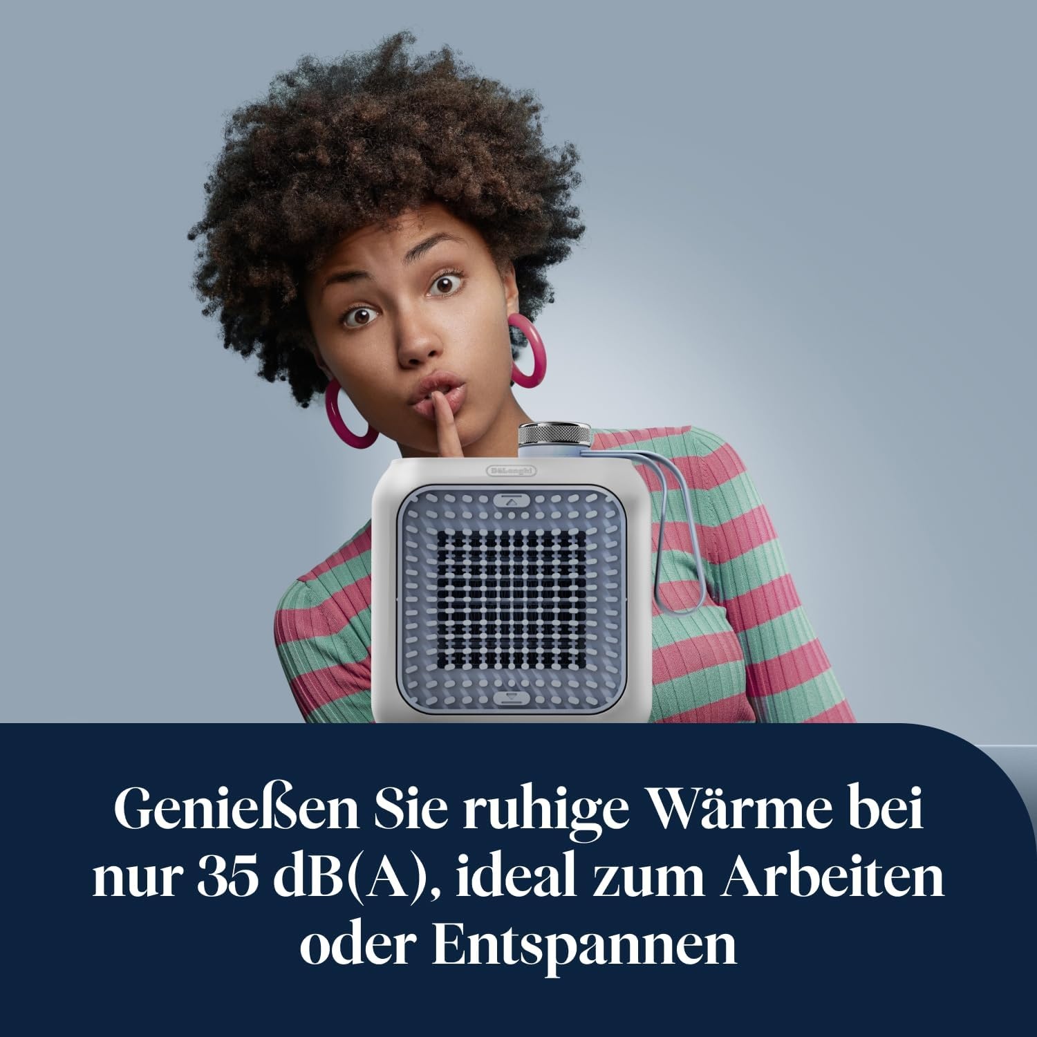 image:imageDeLonghi Capsule Desk KeramikHeizlfter Kompakter Tischheizlfter Sofortige Wrme Leise Automatische Abschaltung bei Umkippen 360 W Salbeigrn HFX10B03GRHellblau