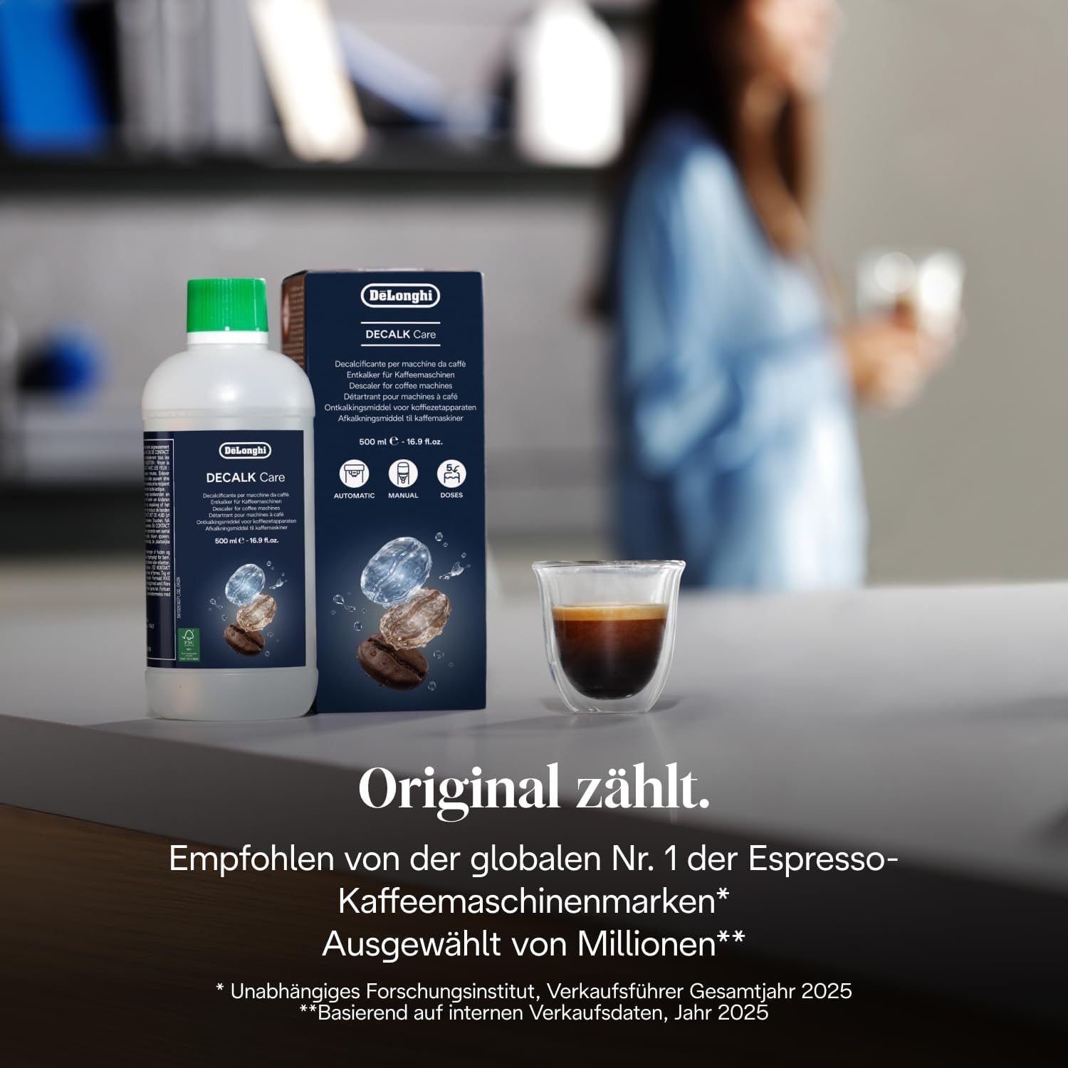 image:imageDeLonghi Decalk Care KaffeemaschinenEntkalker 10 Entkalkungsdosen500 ml 2er Pack