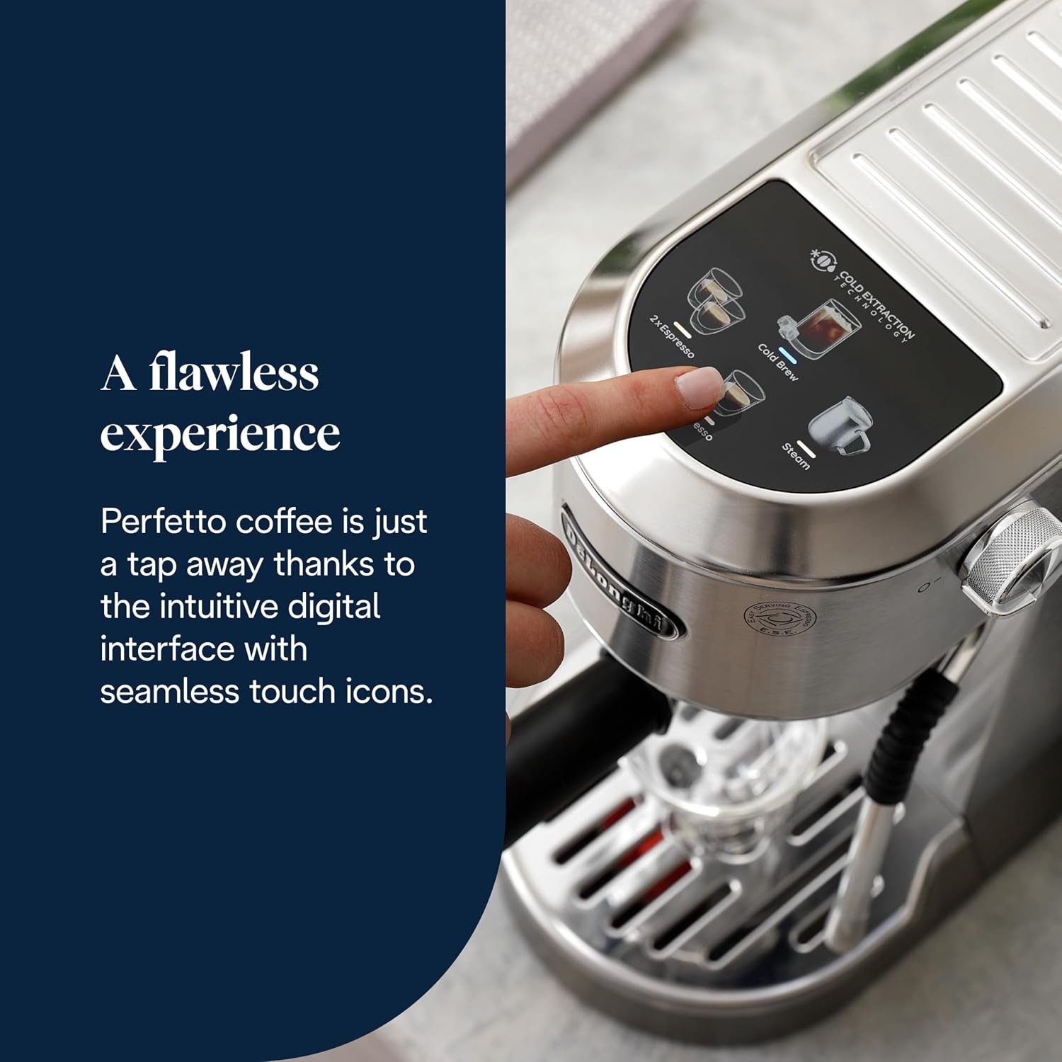 image:imageDeLonghi Dedica Duo Manuelle Espressomaschine mit Cold Brew GrnMetall