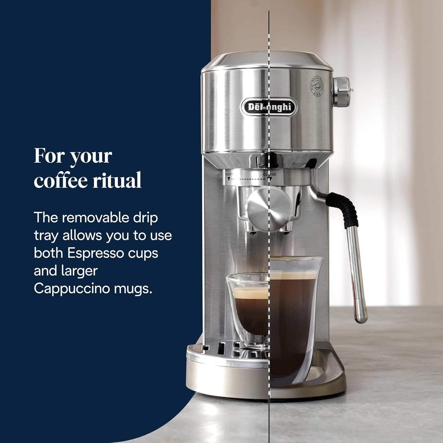 image:imageDeLonghi Dedica Duo Manuelle Espressomaschine mit Cold Brew GrnMetall