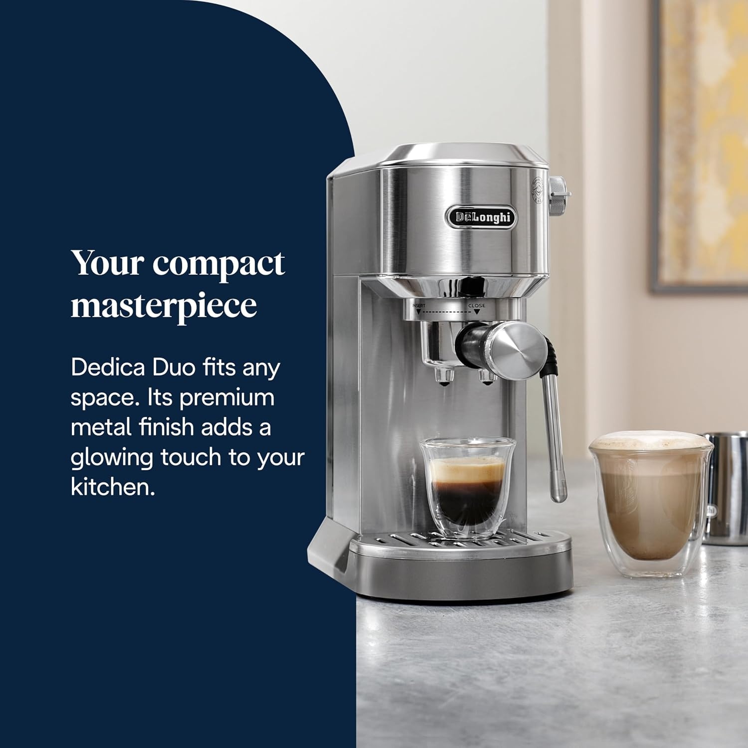 image:imageDeLonghi Dedica Duo Manuelle Espressomaschine mit Cold Brew GrnMetall
