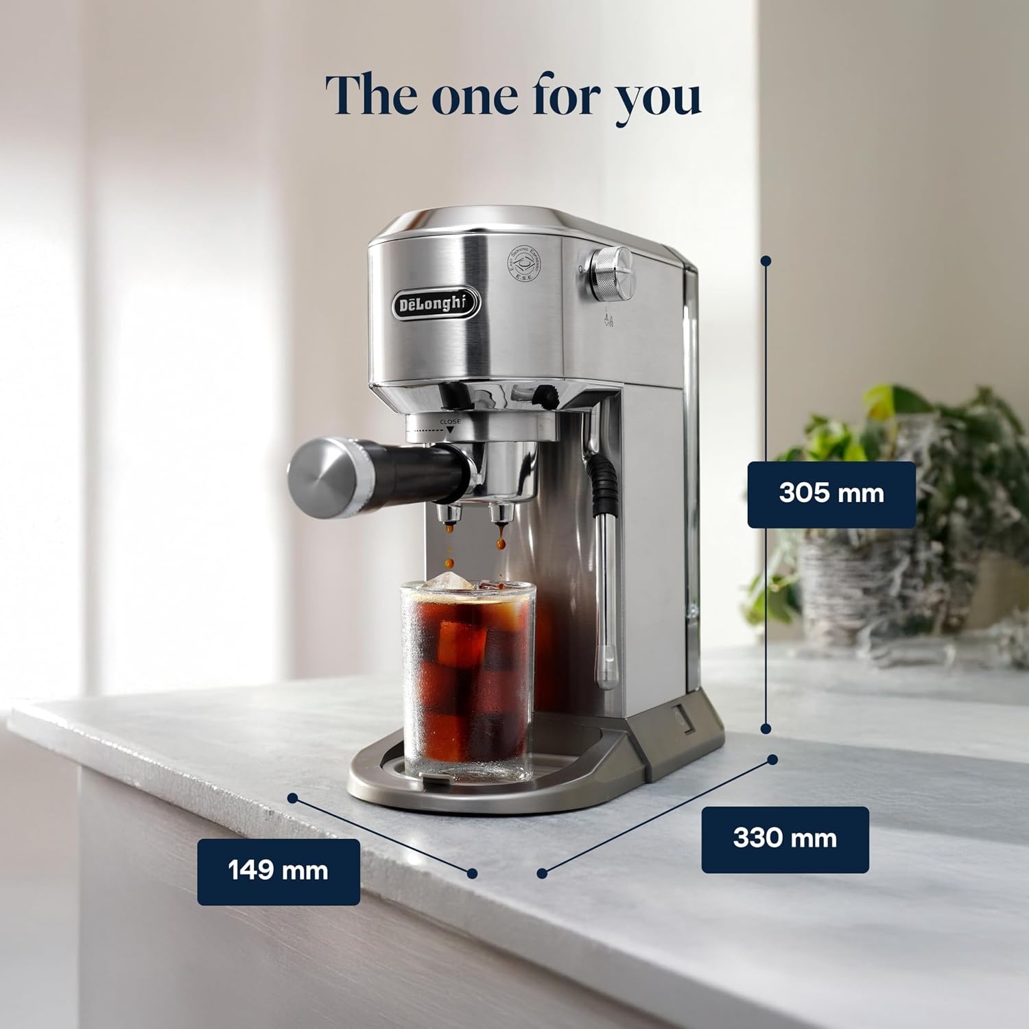 image:imageDeLonghi Dedica Duo Manuelle Espressomaschine mit Cold Brew GrnMetall