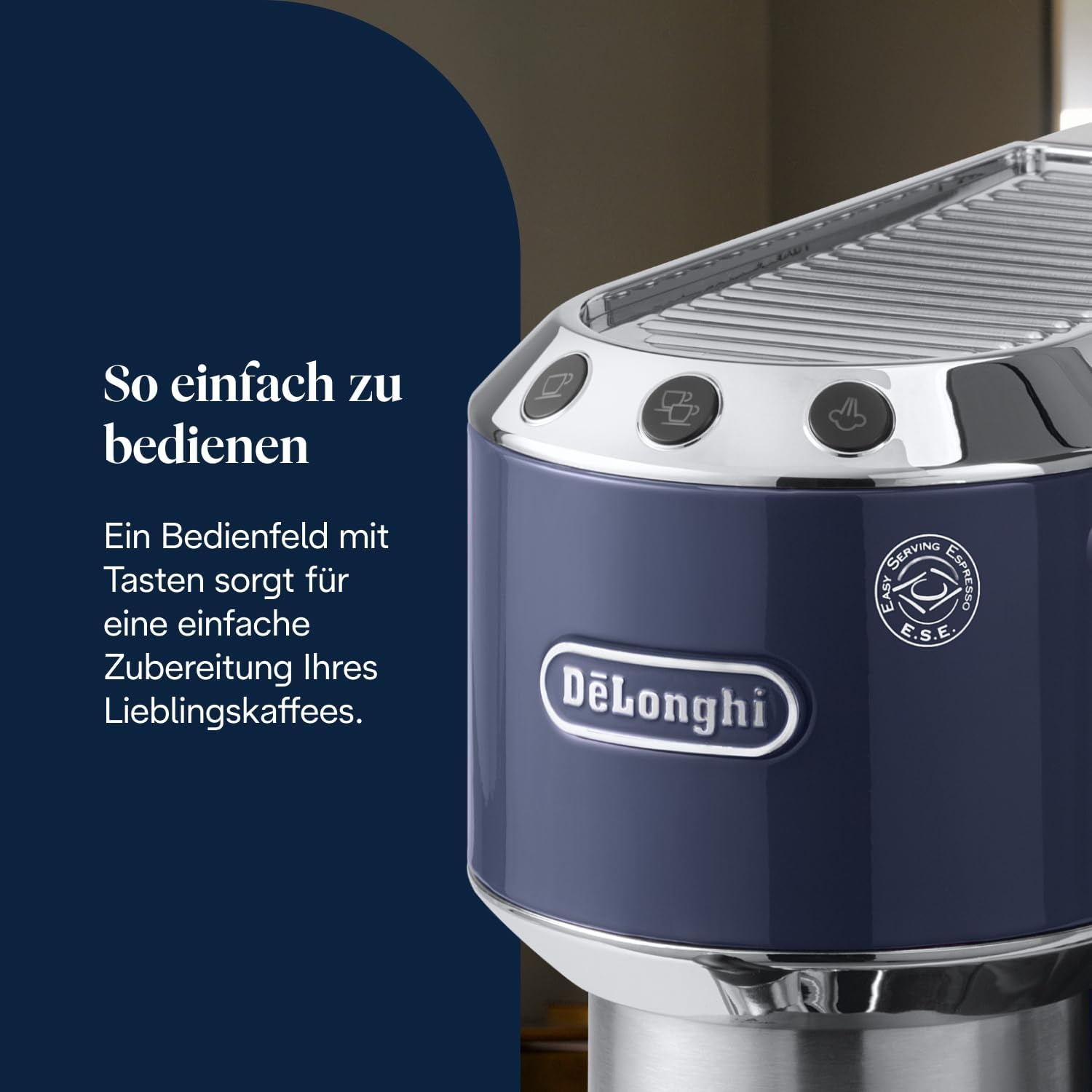 image:imageDeLonghi Dedica Style Espressomaschine mit Manuellem MilchaufschumerElektrisches Blau
