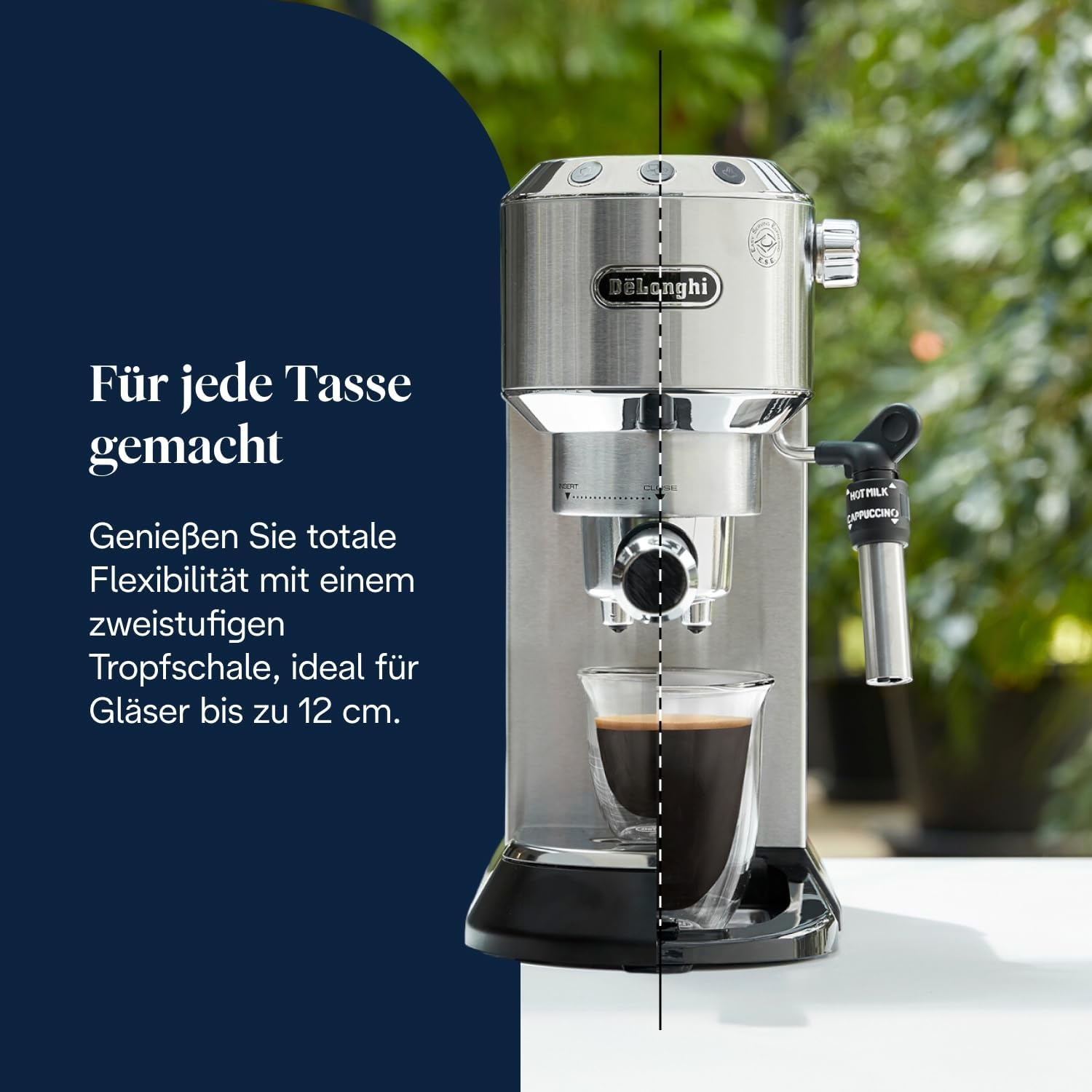 image:imageDeLonghi Dedica Style Espressomaschine mit Manuellem MilchaufschumerMetal