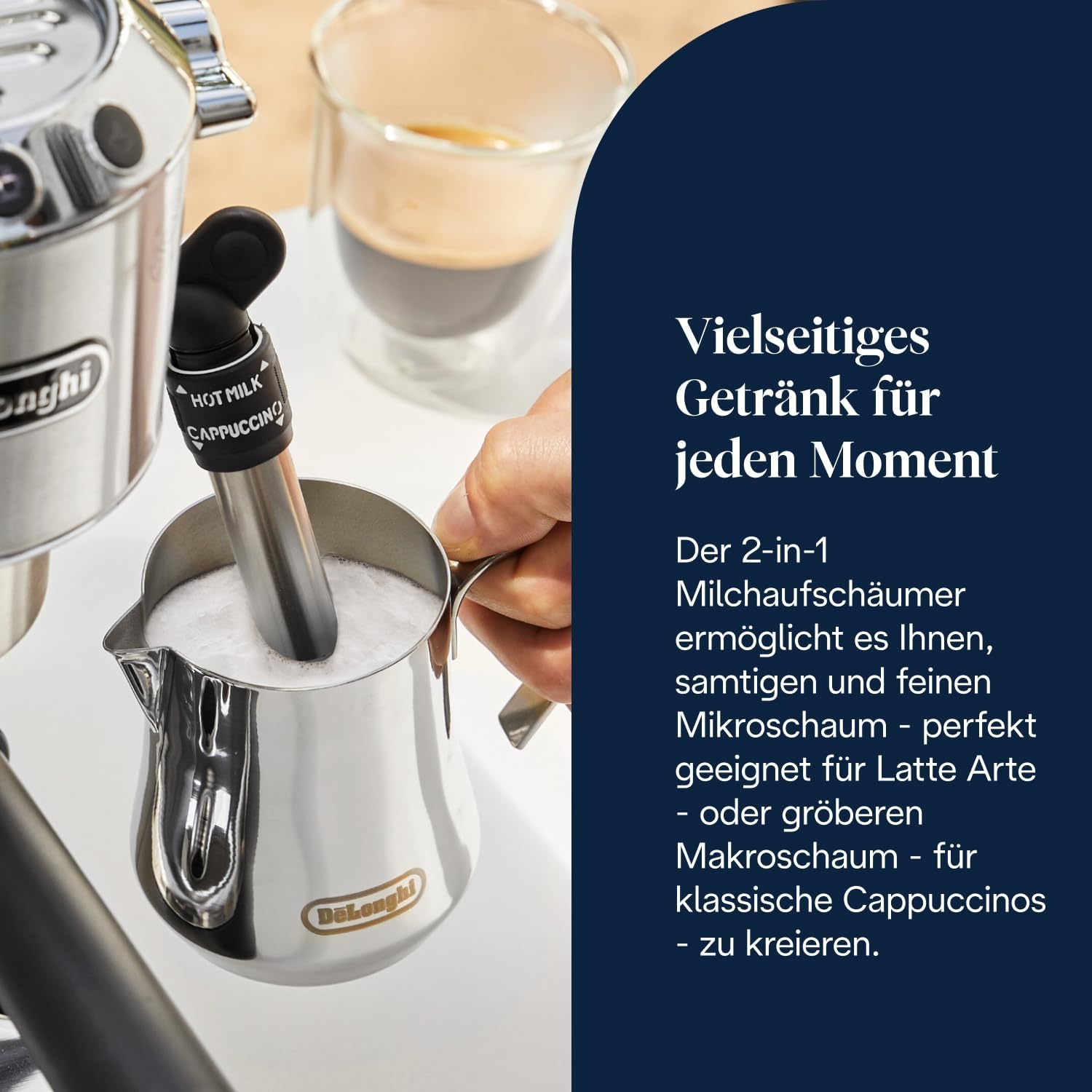 image:imageDeLonghi Dedica Style Espressomaschine mit Manuellem MilchaufschumerMetal