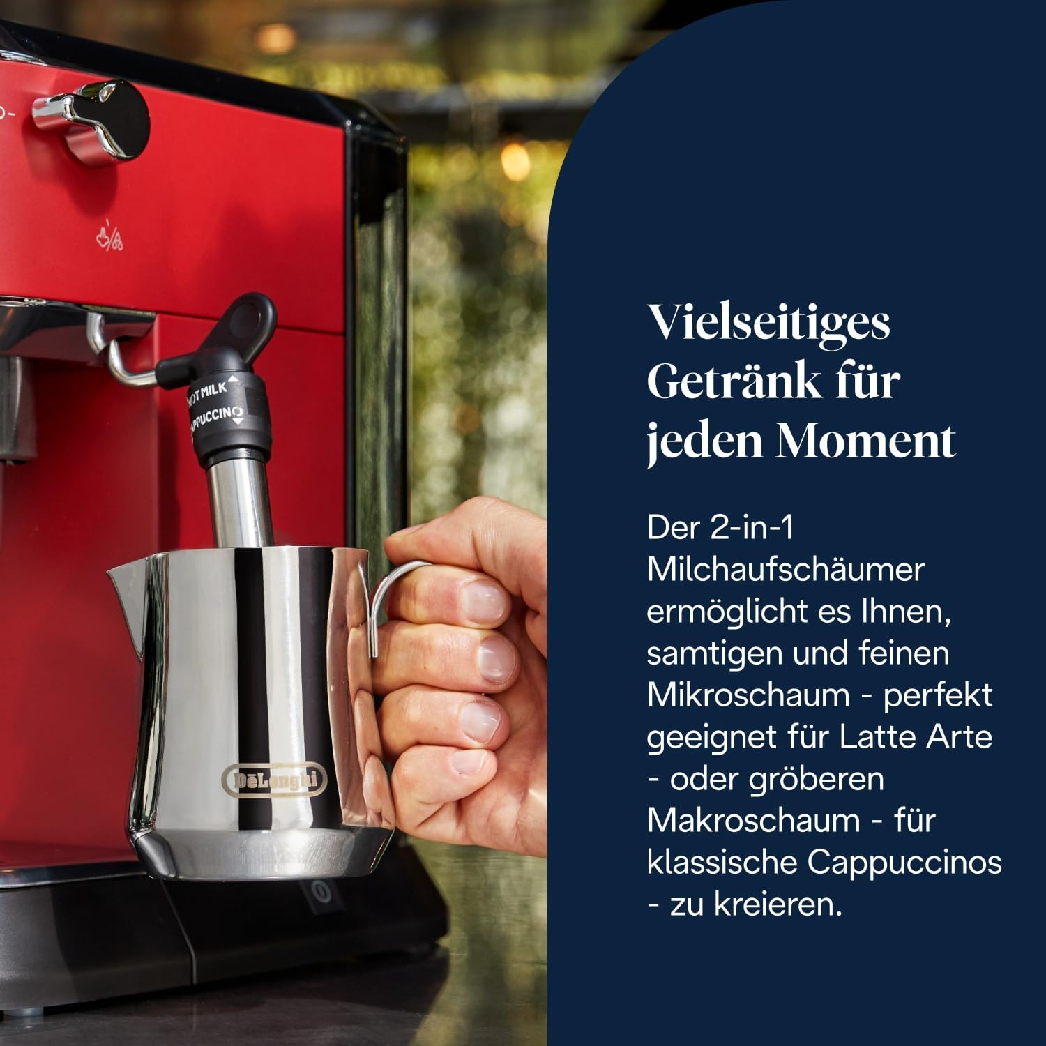 image:imageDeLonghi Dedica Style Espressomaschine mit Manuellem MilchaufschumerRot