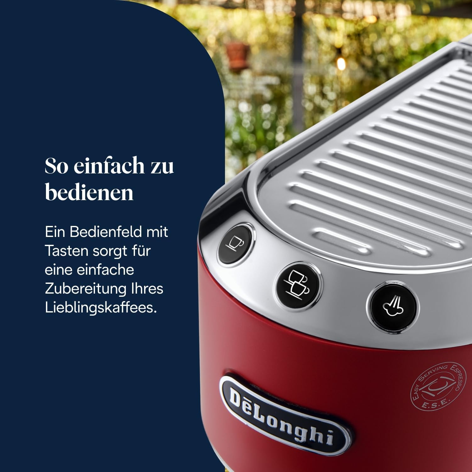 image:imageDeLonghi Dedica Style Espressomaschine mit Manuellem MilchaufschumerRot