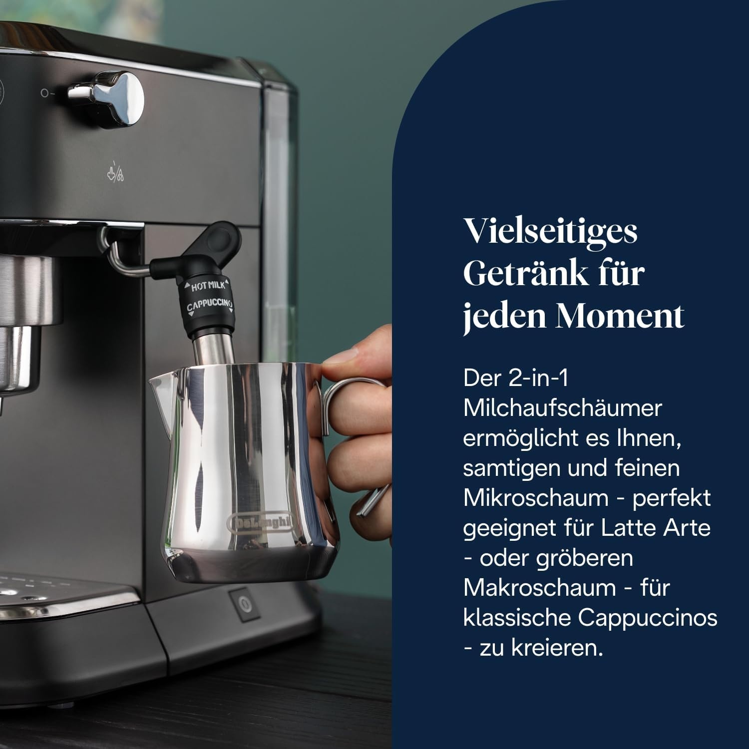 image:imageDeLonghi Dedica Style Espressomaschine mit Manuellem MilchaufschumerSchwarz