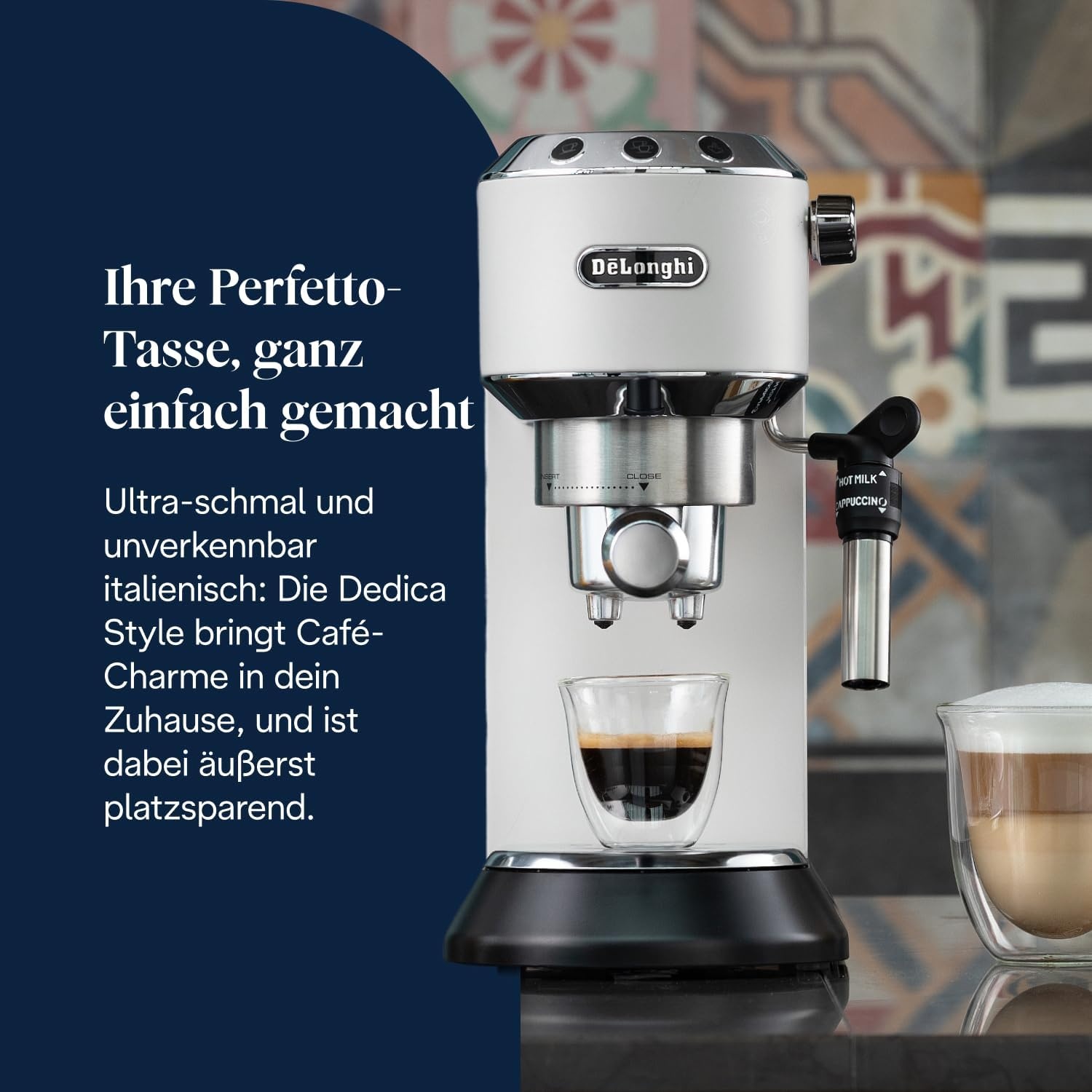 image:imageDeLonghi Dedica Style Espressomaschine mit Manuellem MilchaufschumerWei