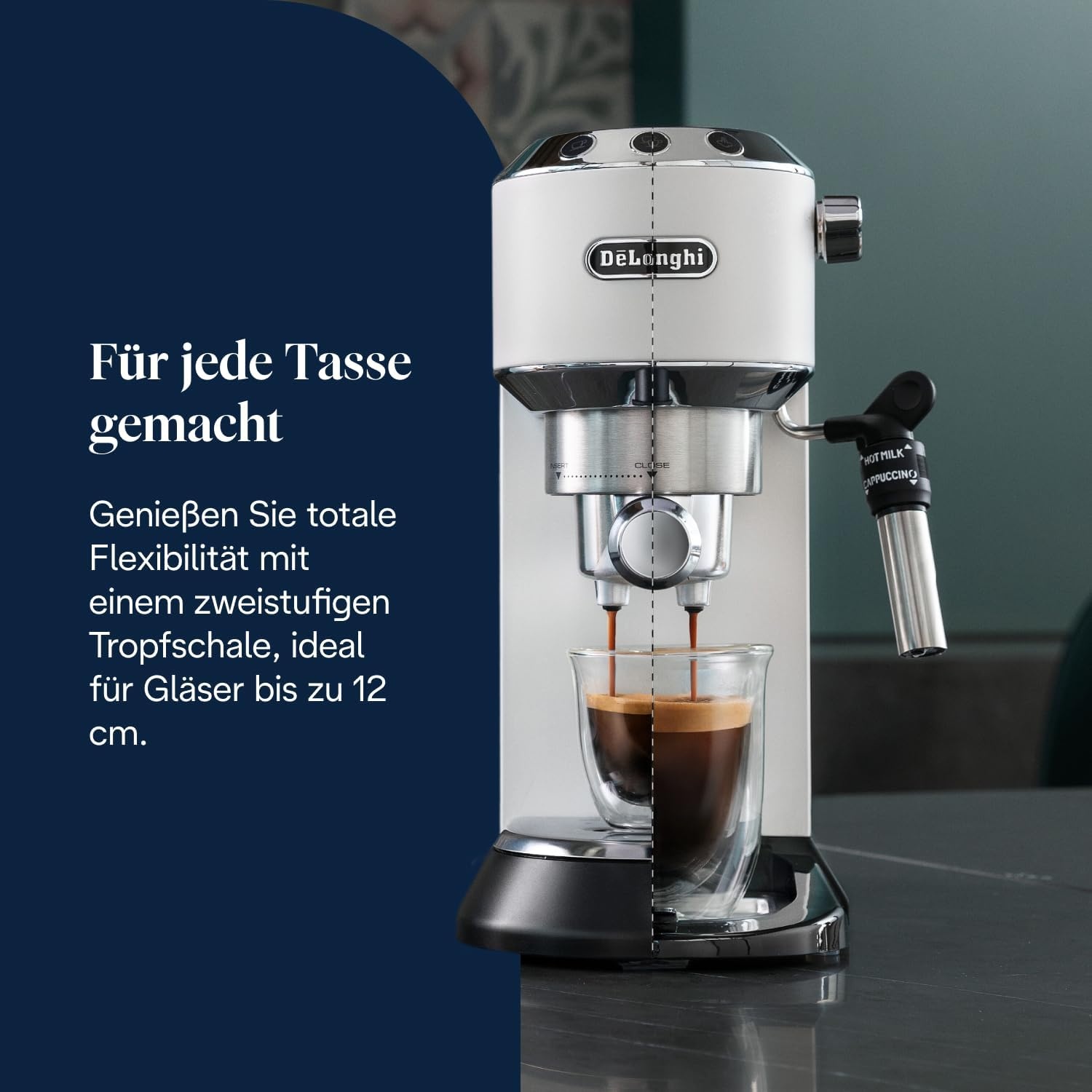 image:imageDeLonghi Dedica Style Espressomaschine mit Manuellem MilchaufschumerWei