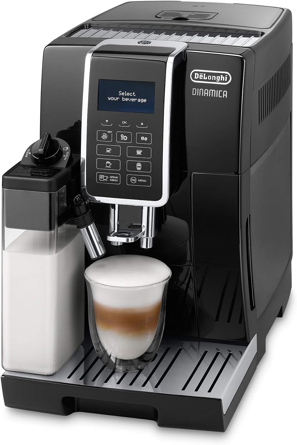 image:imageDeLonghi Dinamica Kaffeevollautomat 4 Getrnke SchwarzKaffeevollautomat mit Digitaldisplay