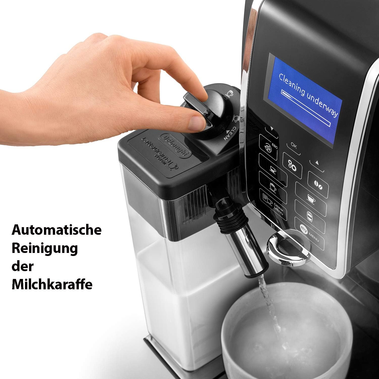 image:imageDeLonghi Dinamica Kaffeevollautomat 4 Getrnke SchwarzKaffeevollautomat mit Digitaldisplay