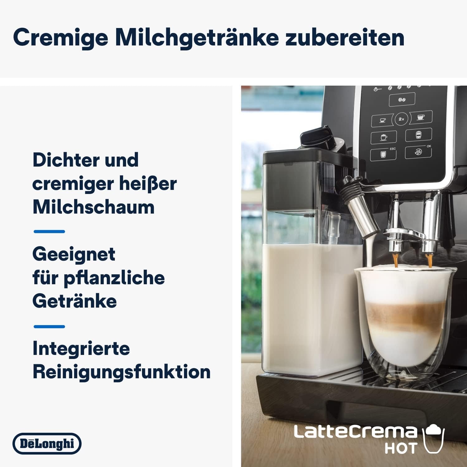 image:imageDeLonghi Dinamica Kaffeevollautomat 4 Getrnke SchwarzKaffeevollautomat mit Direktwahltasten