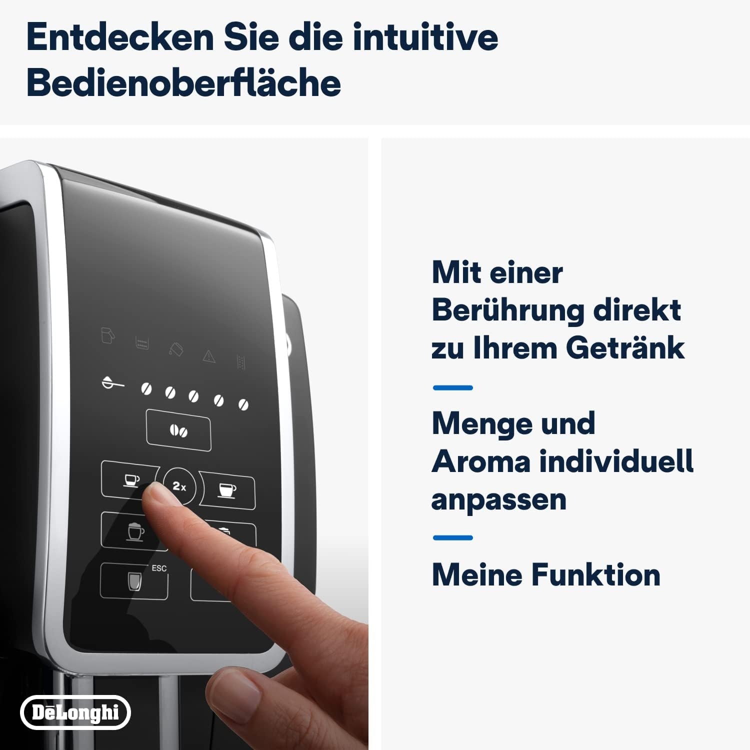image:imageDeLonghi Dinamica Kaffeevollautomat 4 Getrnke SchwarzKaffeevollautomat mit Direktwahltasten