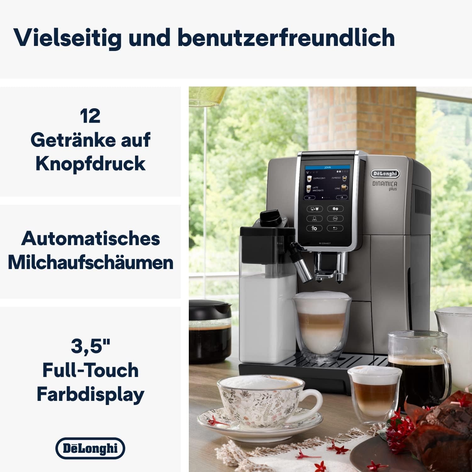 image:imageDeLonghi Dinamica Plus Kaffeevollautomat 18 Getrnke Schwarz14 Getrnke