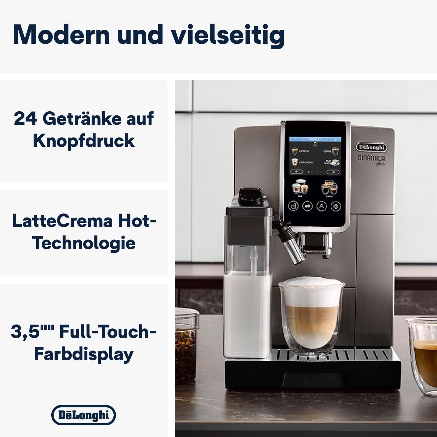 image:imageDeLonghi Dinamica Plus Kaffeevollautomat 18 Getrnke Schwarz24 Getrnke