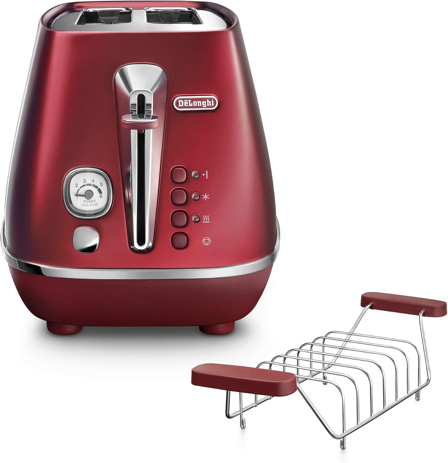 image:imageDeLonghi Distinta Flair Wasserkocher KBI2001S 17 L Herausnehmbarer Kalkfilter Finesse SilverToaster Glamour Red
