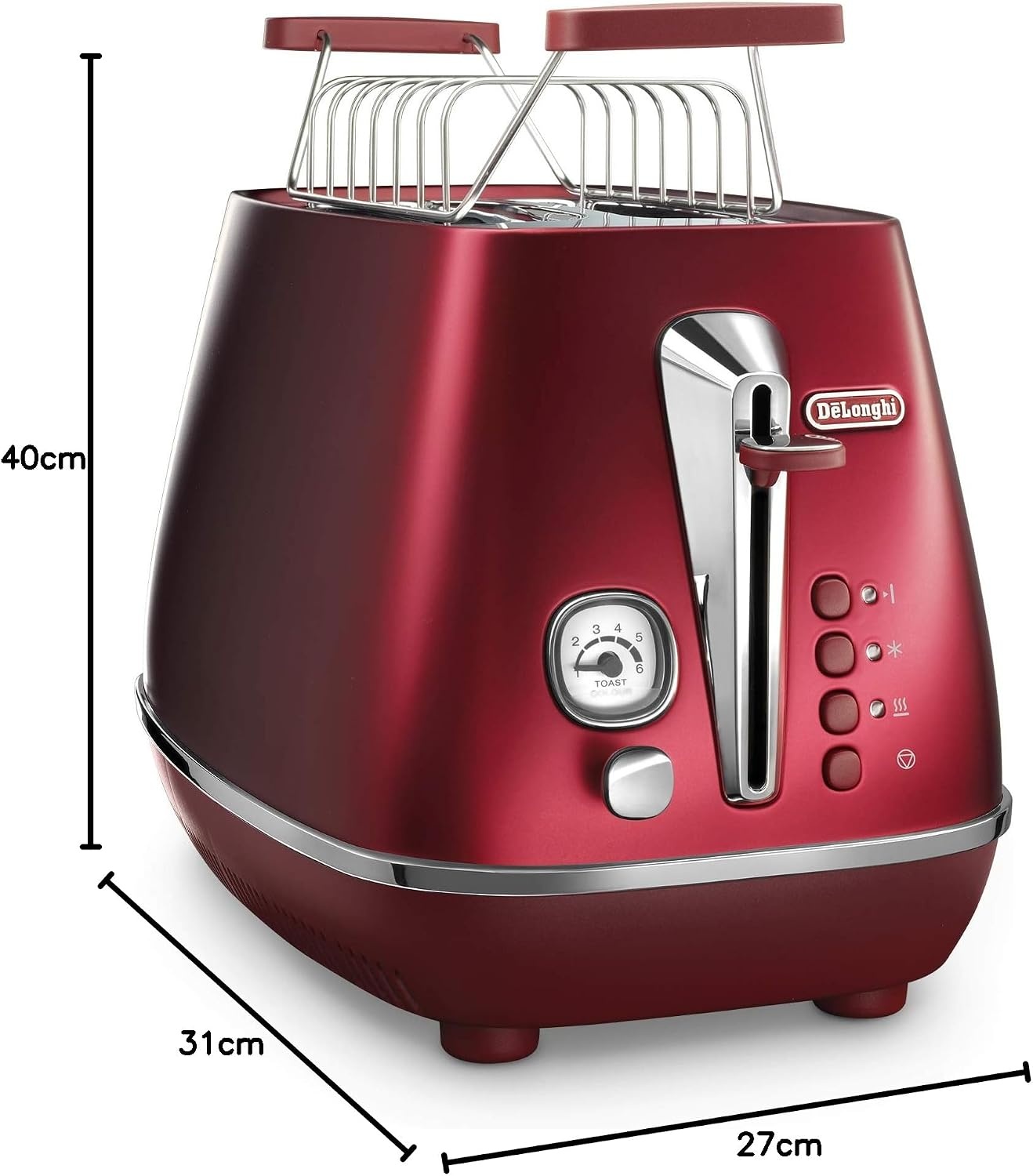 image:imageDeLonghi Distinta Flair Wasserkocher KBI2001S 17 L Herausnehmbarer Kalkfilter Finesse SilverToaster Glamour Red