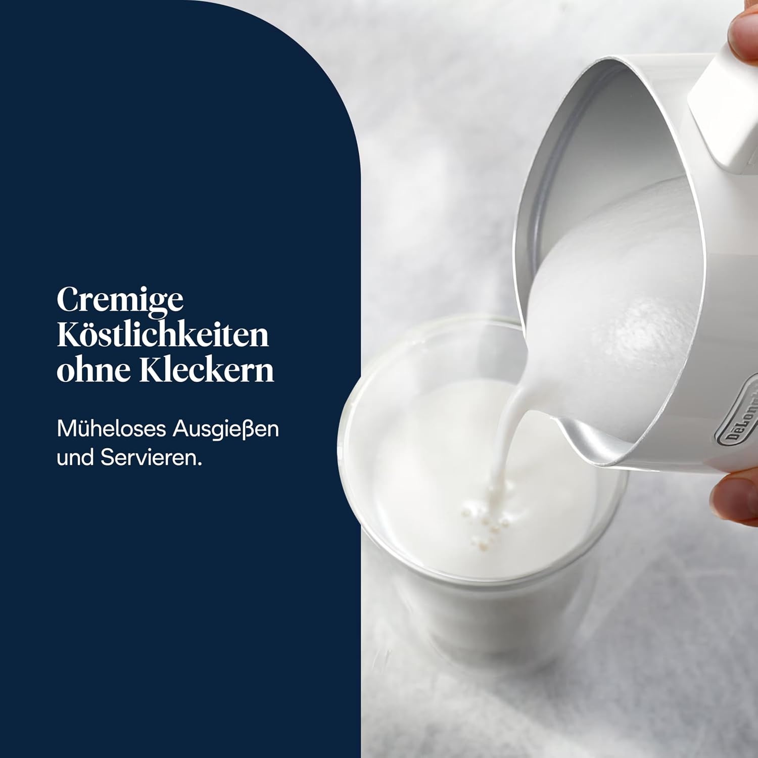 image:imageDeLonghi Elektrischer Milchaufschumer LatteMix EMF3W fr heie amp kalte Milch amp pflanzlichen Alternativen einfache Reinigung transparenter Deckel 3 Tasten 250ml Wei