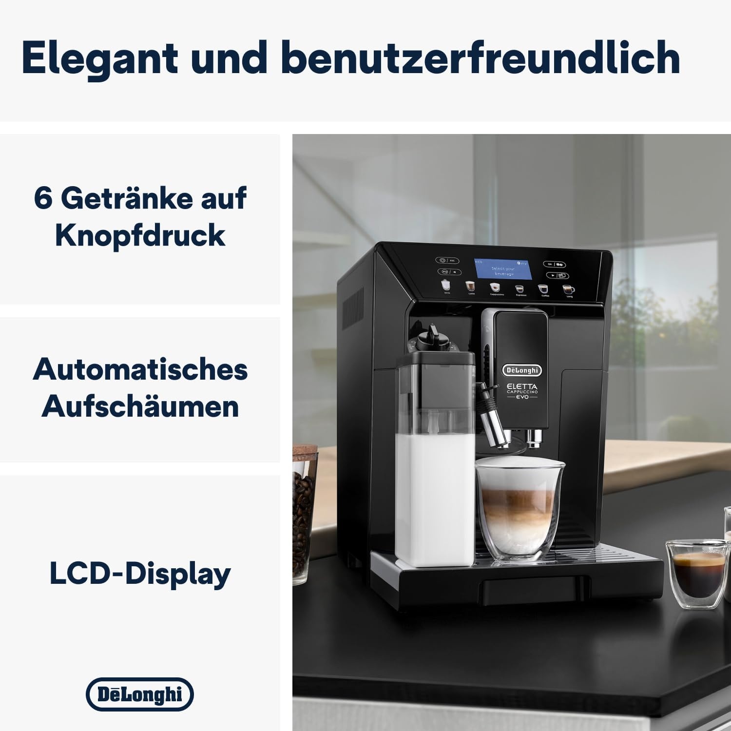 image:imageDeLonghi Eletta Evo Kaffeevollautomat 6 Getrnke SchwarzSchwarz