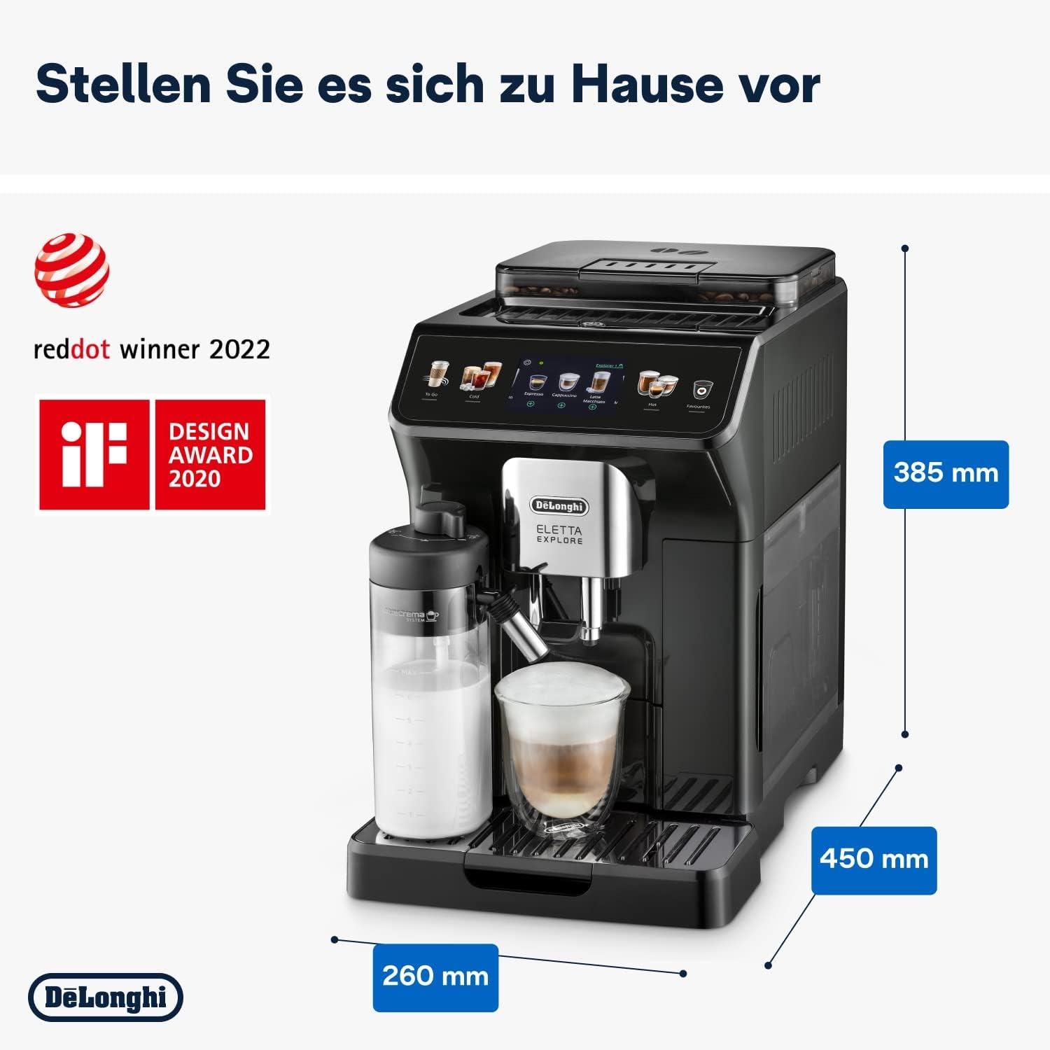 image:imageDeLonghi Eletta Explore Kaffeevollautomat mit 50 Getrnken Cold BrewGrau 40 Getrnke