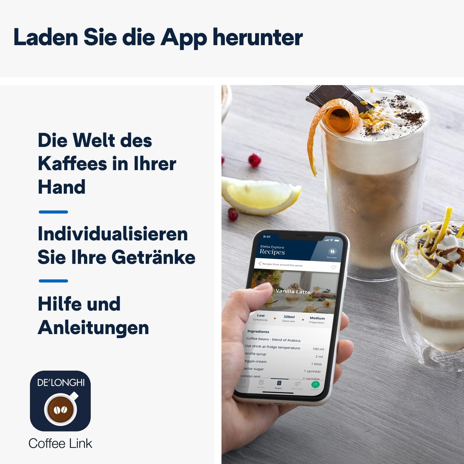 image:imageDeLonghi Eletta Explore Kaffeevollautomat mit 50 Getrnken Cold BrewGrau 40 Getrnke
