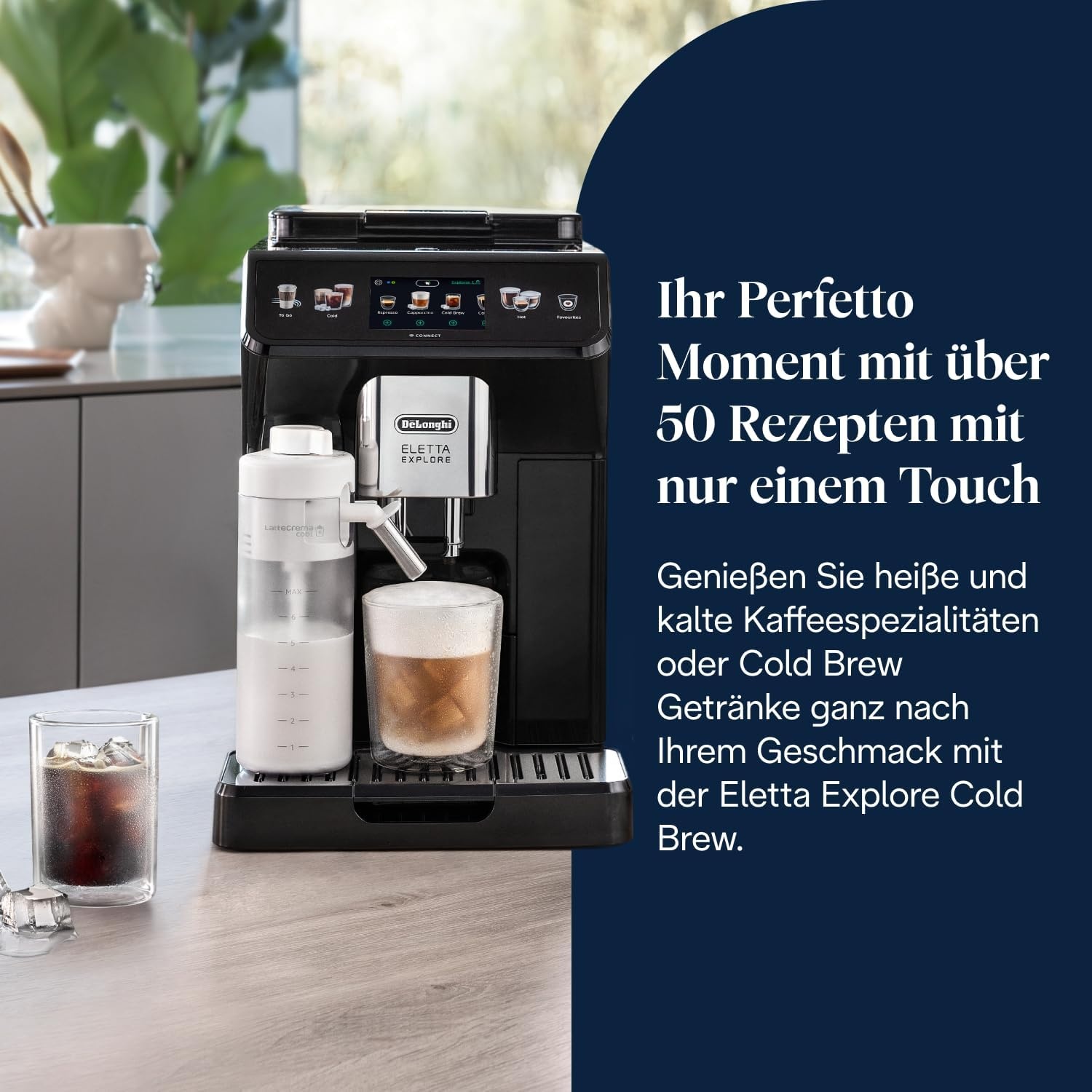 image:imageDeLonghi Eletta Explore Kaffeevollautomat mit 50 Getrnken Cold BrewGrau 50 Getrnke