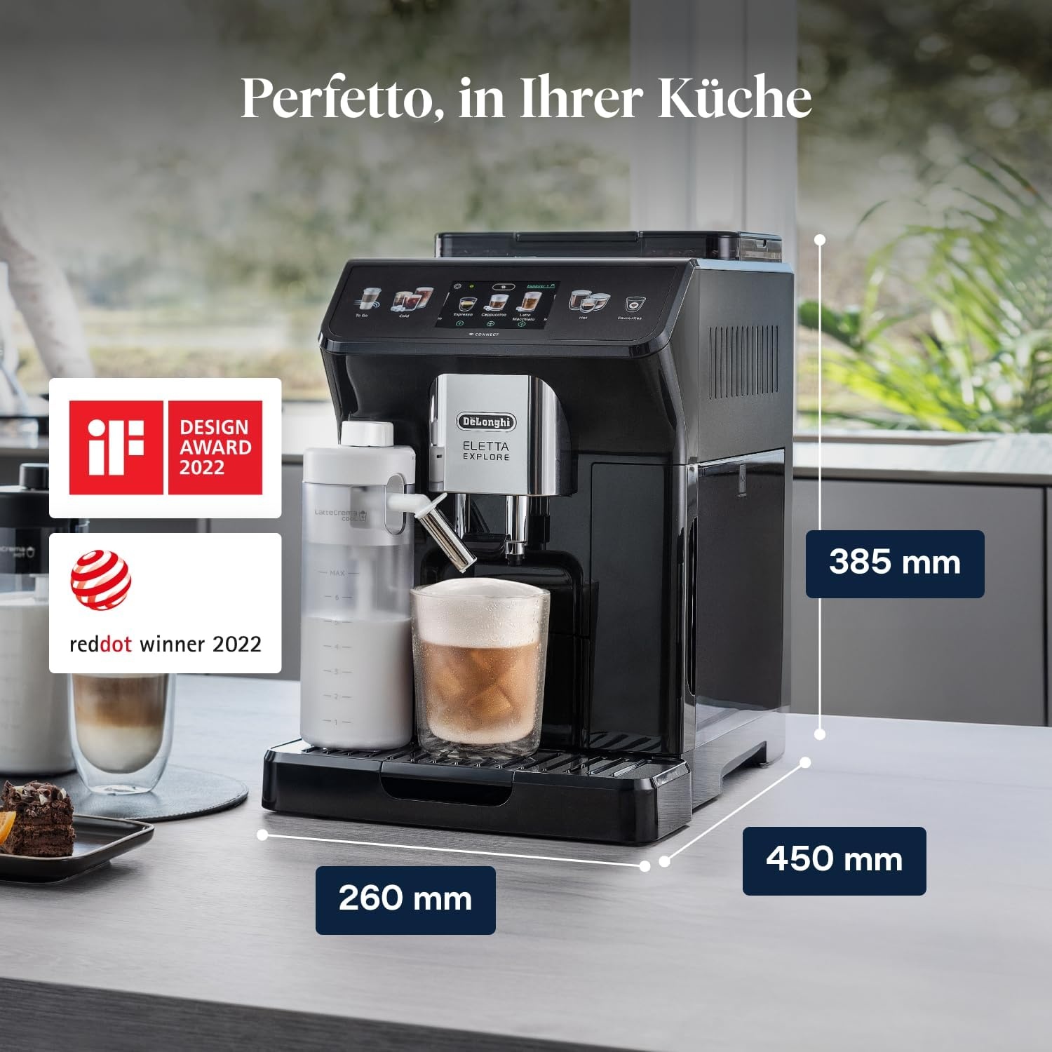 image:imageDeLonghi Eletta Explore Kaffeevollautomat mit 50 Getrnken Cold BrewGrau 50 Getrnke