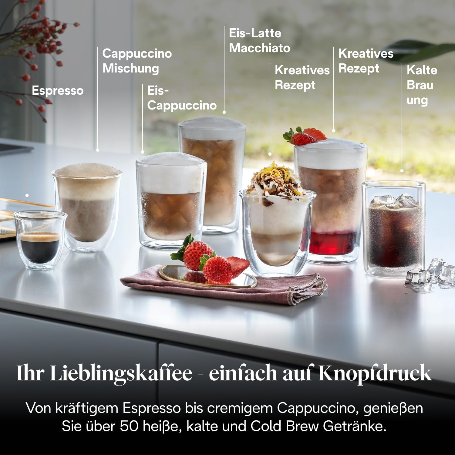 image:imageDeLonghi Eletta Explore Kaffeevollautomat mit 50 Getrnken Cold BrewGrau 50 Getrnke