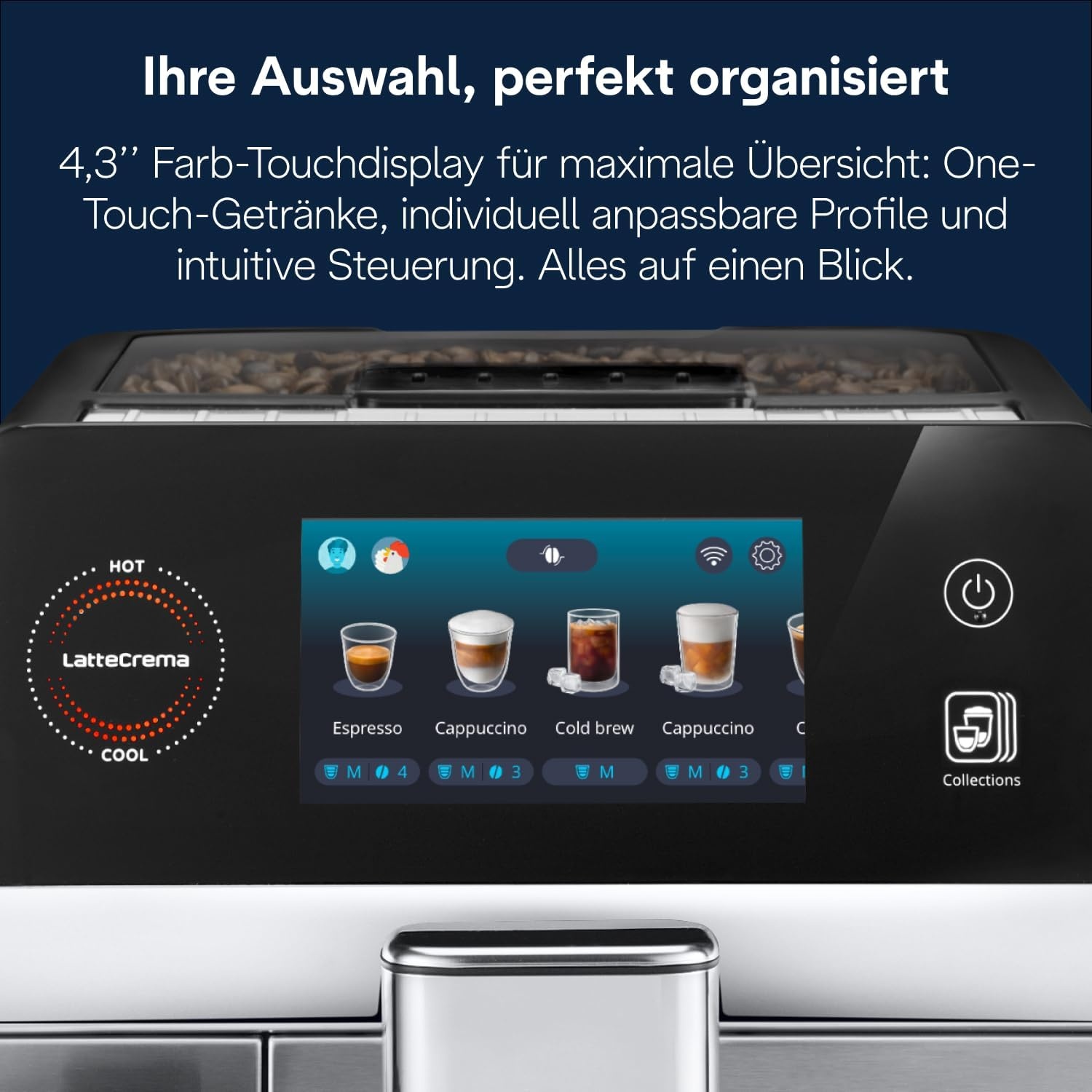image:imageDeLonghi Eletta Explore Kaffeevollautomat mit 50 Getrnken Cold BrewSilber 50 Getrnke