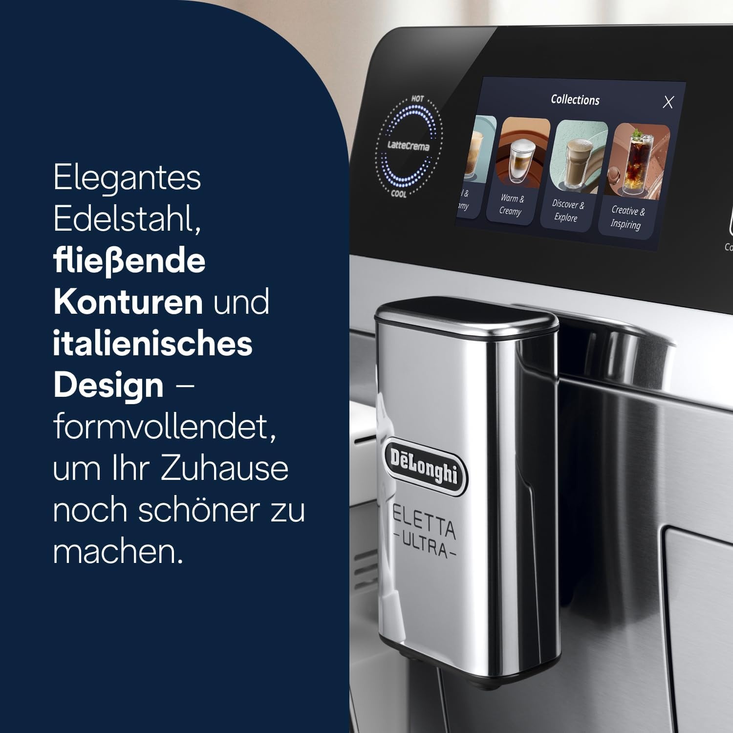 image:imageDeLonghi Eletta Explore Kaffeevollautomat mit 50 Getrnken Cold BrewSilber 50 Getrnke