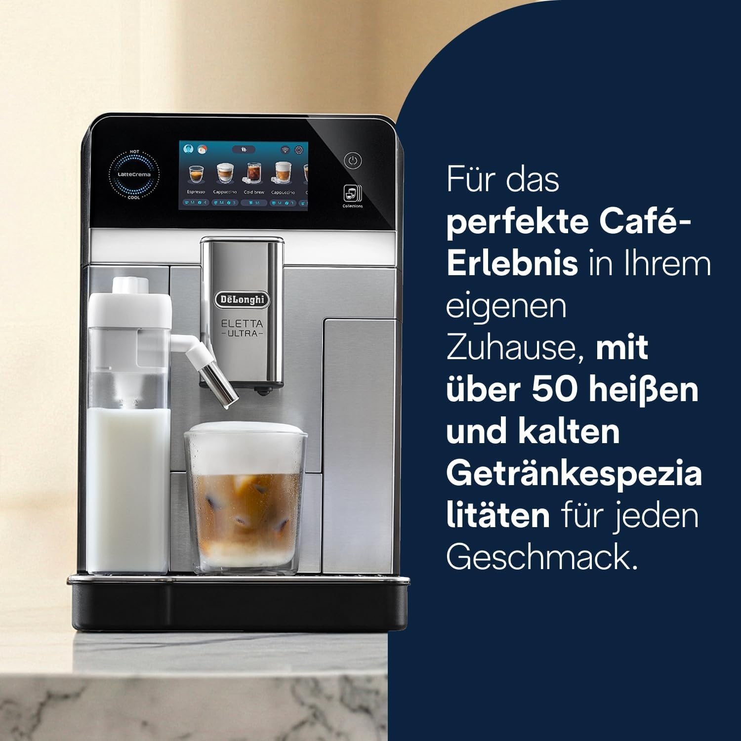 image:imageDeLonghi Eletta Explore Kaffeevollautomat mit 50 Getrnken Cold BrewSilber 50 Getrnke