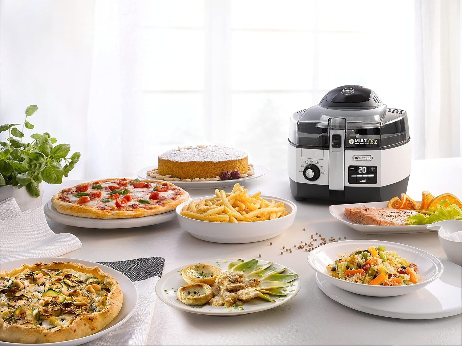 image:imageDeLonghi FH13942 MultiFry Heiluftfritteuse Extra Chef 1400 W wei8 Programme