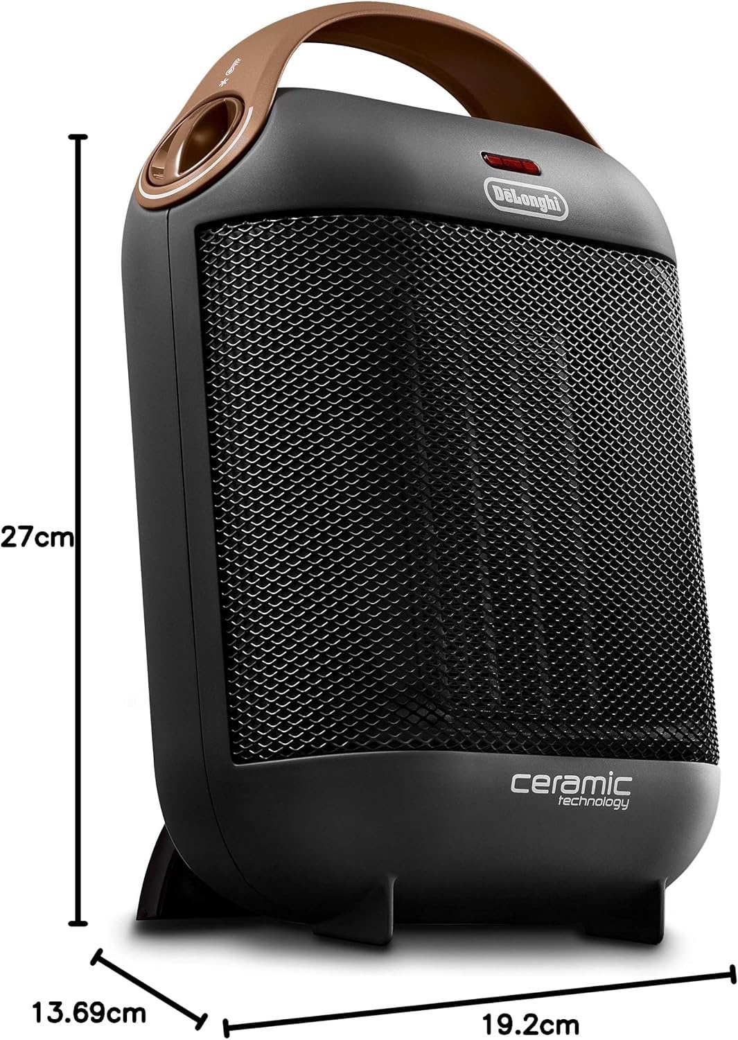 image:imageDeLonghi HFX30C18AG KeramikHeizgert Mobile Heizung fr schnelle und punktuelle Wrmeversorgung 2 Leistungsstufen AntiFrostFunktion 1800 W Leistung GrauGrau