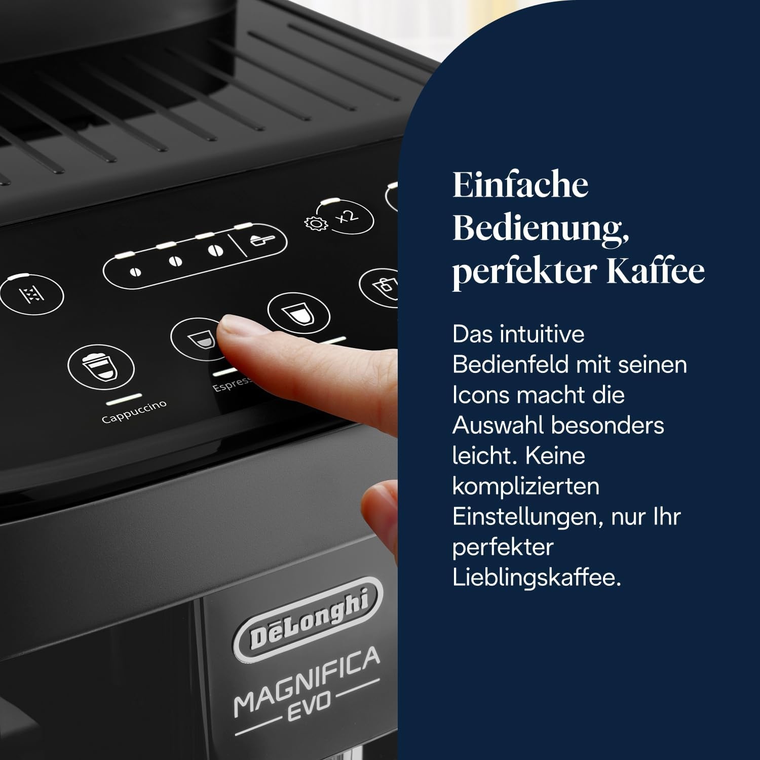 image:imageDeLonghi Magnifica Evo Kaffeevollautomat 4 Getrnke DunkelgrauAutomatisches Milchschaum Grau