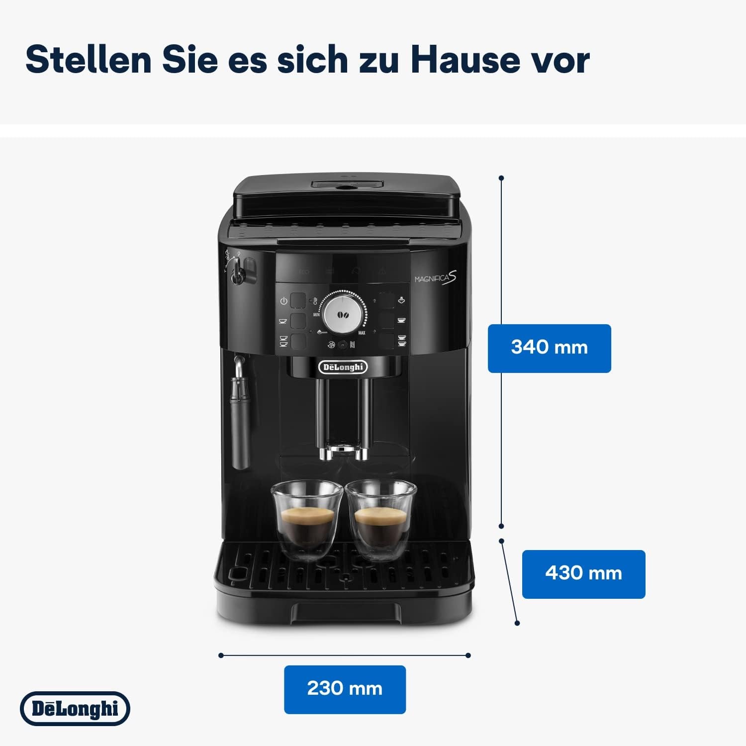 image:imageDeLonghi Magnifica Evo Kaffeevollautomat 5 Getrnke Silber3 Funktionen Schwarz