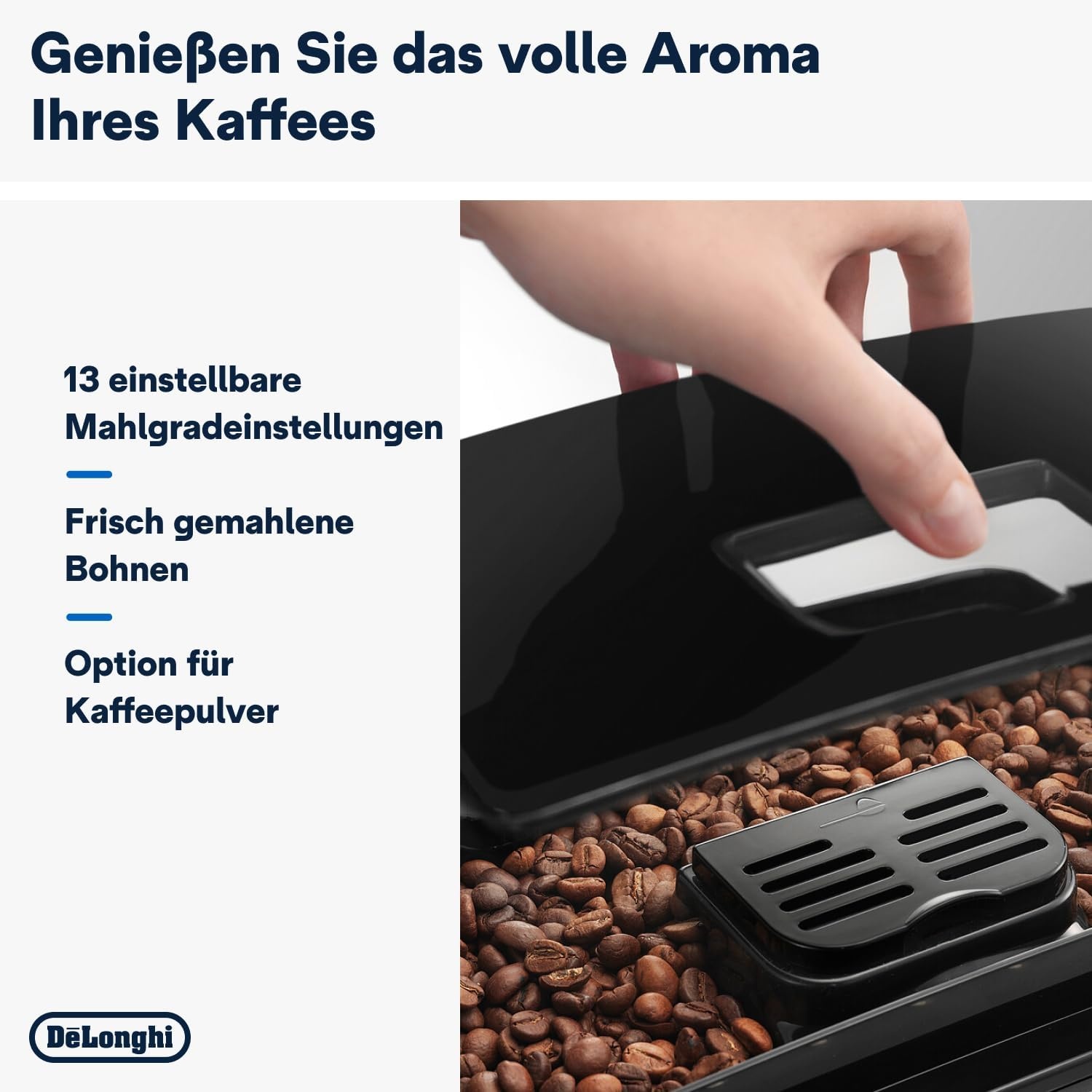 image:imageDeLonghi Magnifica Evo Kaffeevollautomat 5 Getrnke Silber3 Funktionen Schwarz