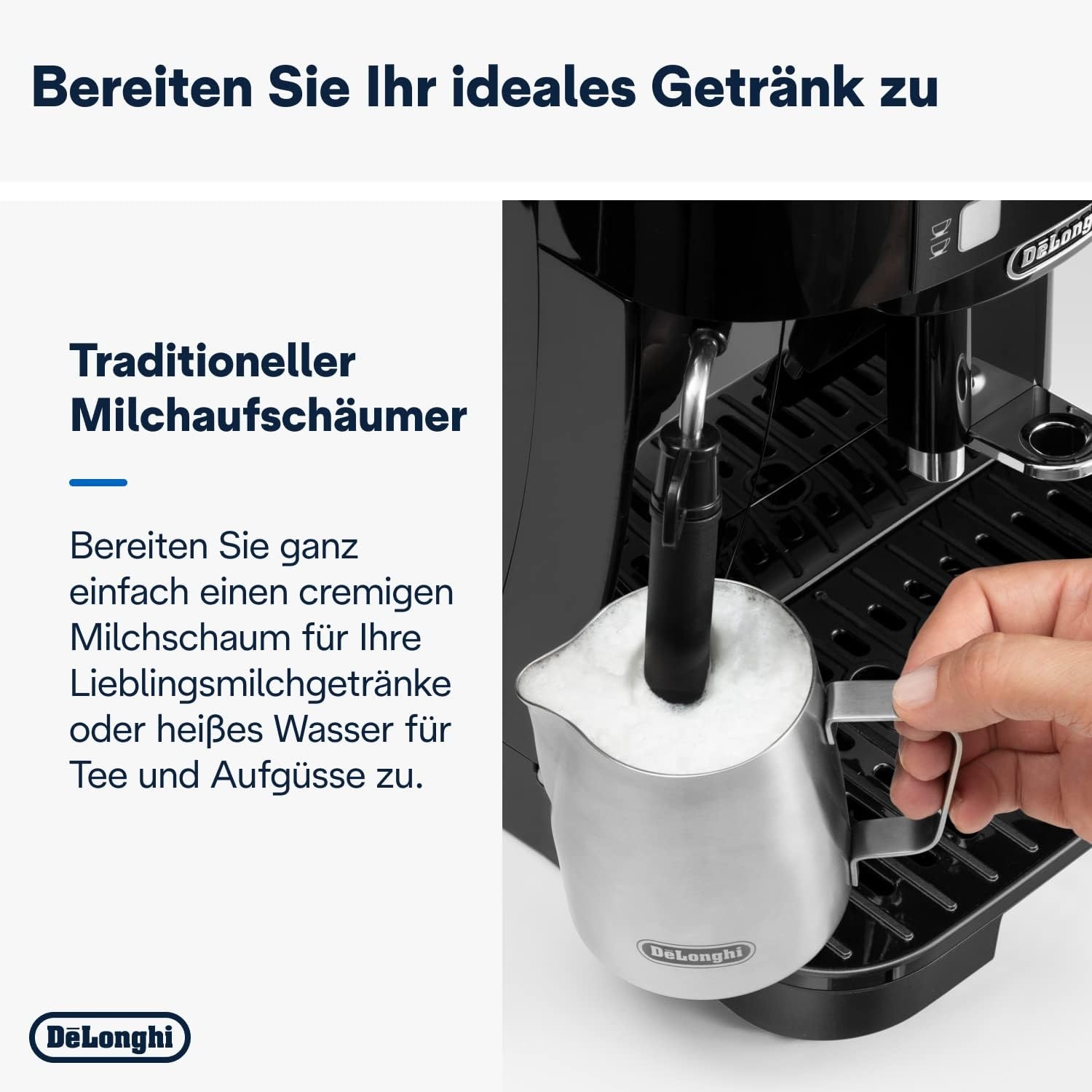 image:imageDeLonghi Magnifica Evo Kaffeevollautomat 5 Getrnke Silber3 Funktionen Schwarz