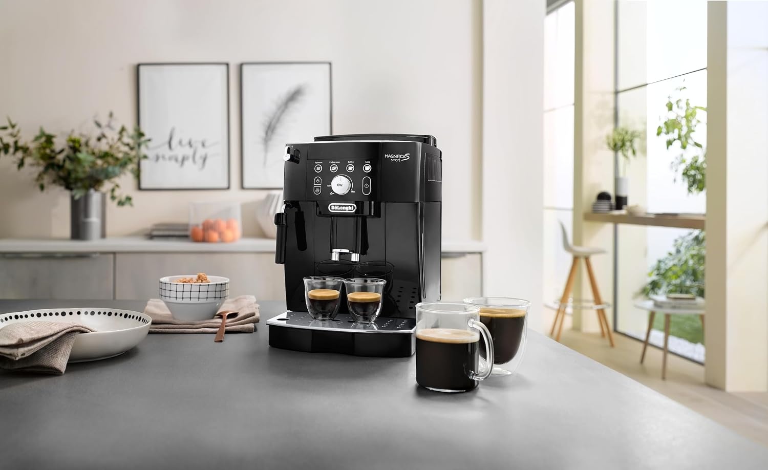 image:imageDeLonghi Magnifica Evo Kaffeevollautomat 5 Getrnke Silber4 Funktionen Schwarz